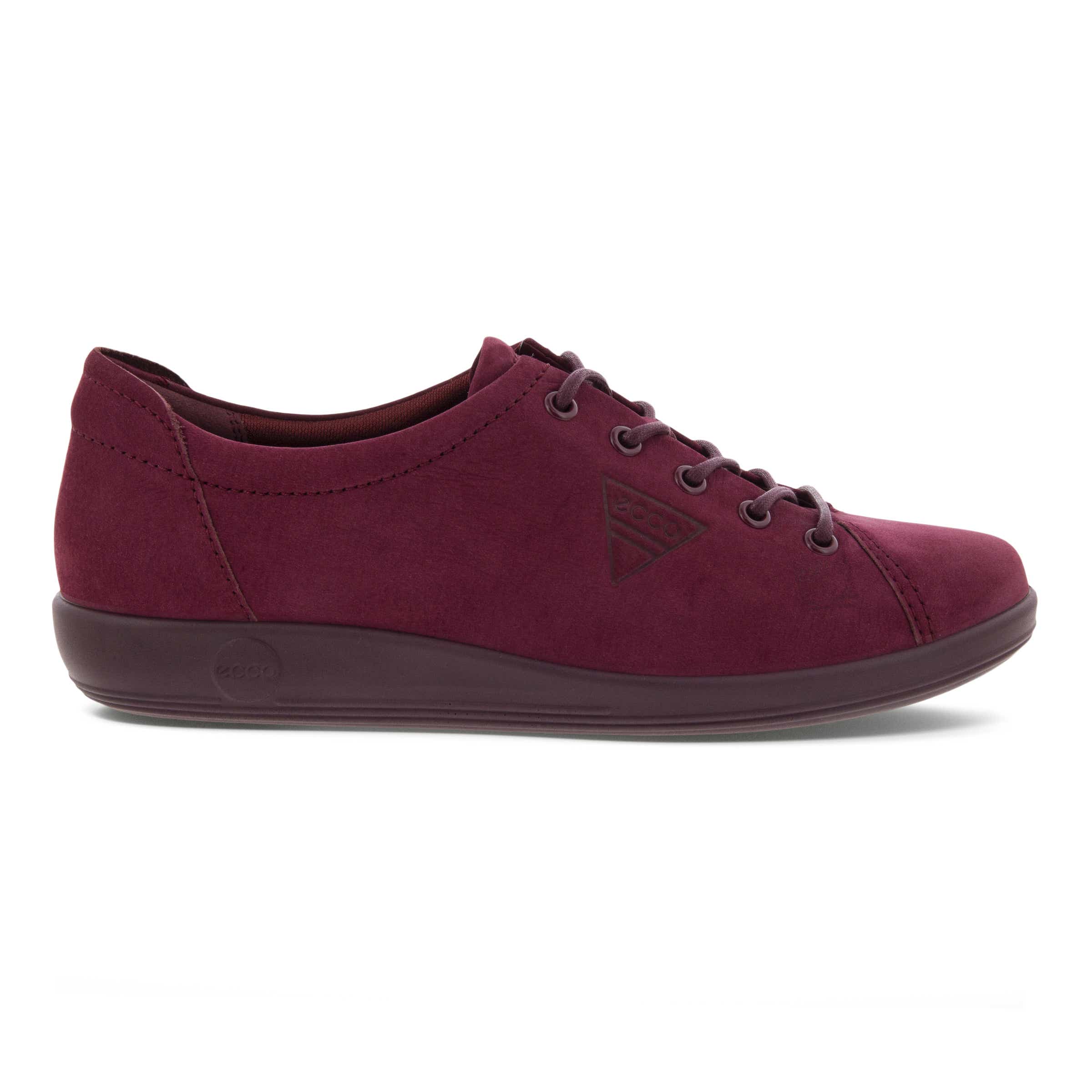 Women's ECCO® Soft 2.0 Nubuck Walking Shoe - Red - Outside
