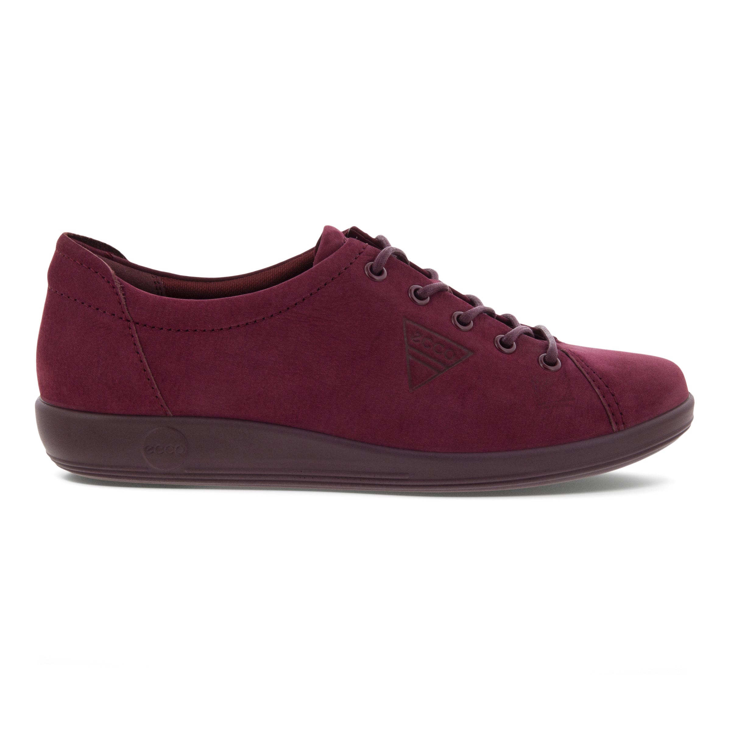 Women's ECCO® Soft 2.0 Nubuck Walking Shoe - Red - Outside