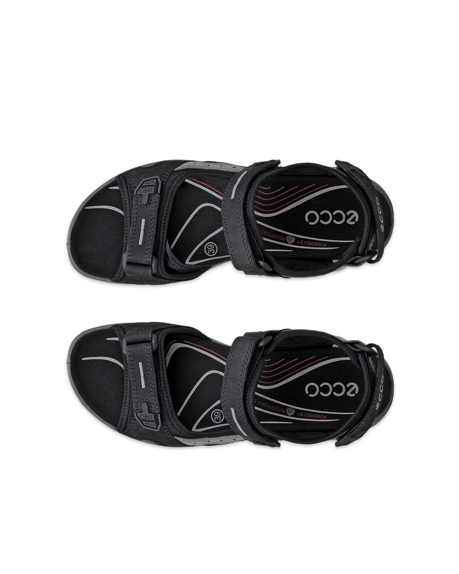 Women's ECCO® Offroad Nubuck Hiking Sandal - Black - Top left pair