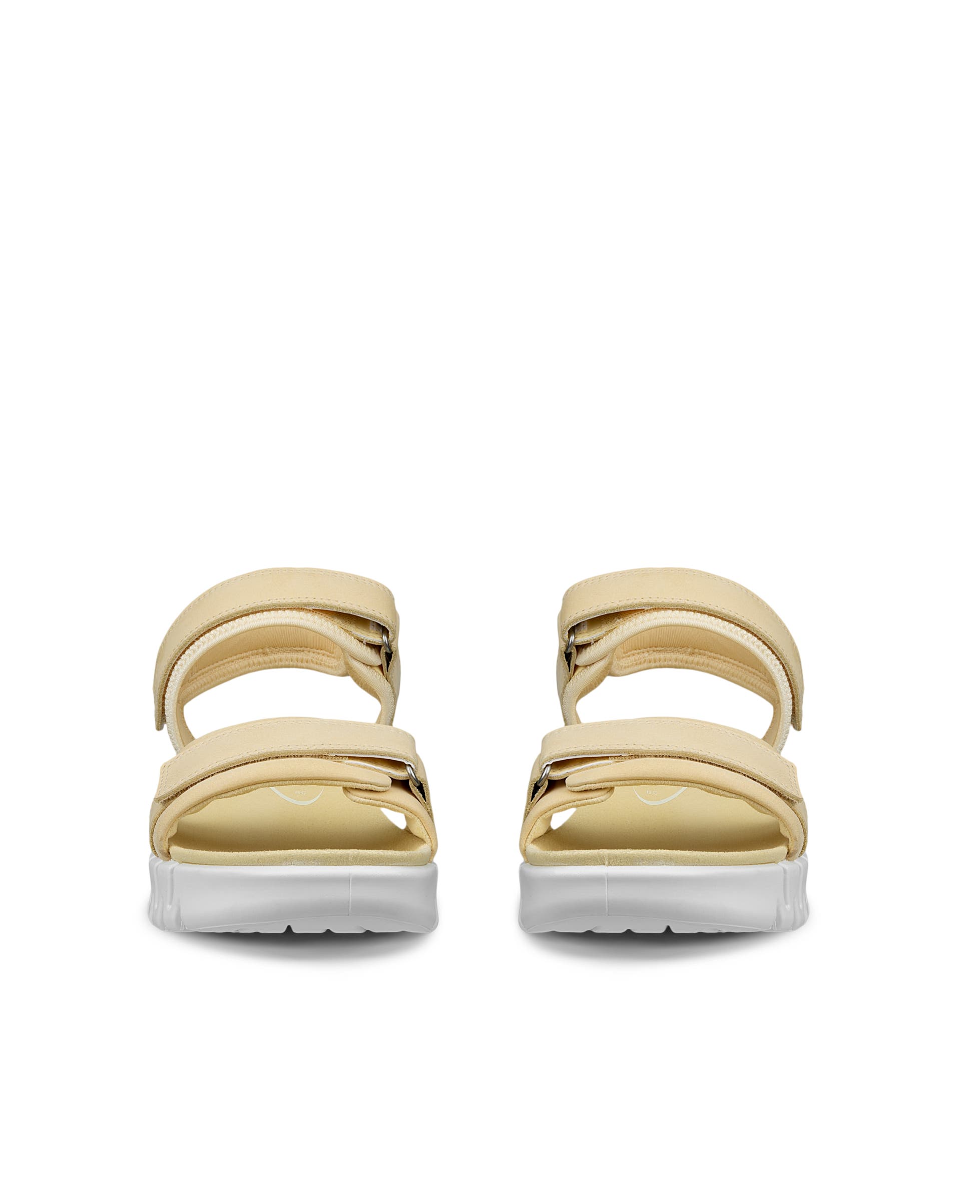 ECCO® Gruuv Sol Damen Nubuksandale mit Absatz - Gelb - Front pair