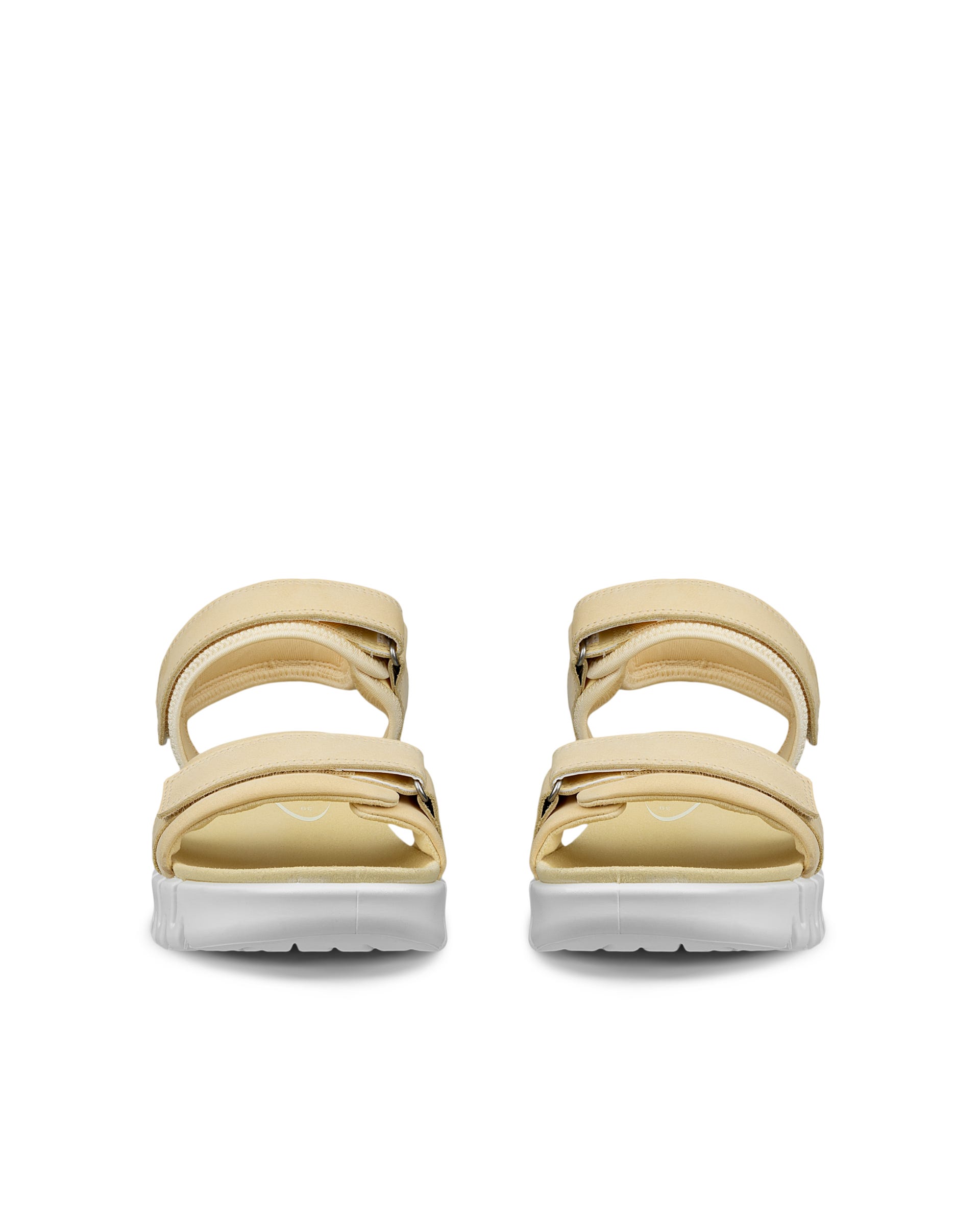 ECCO® Gruuv Sol Damen Nubuksandale mit Absatz - Gelb - Front pair