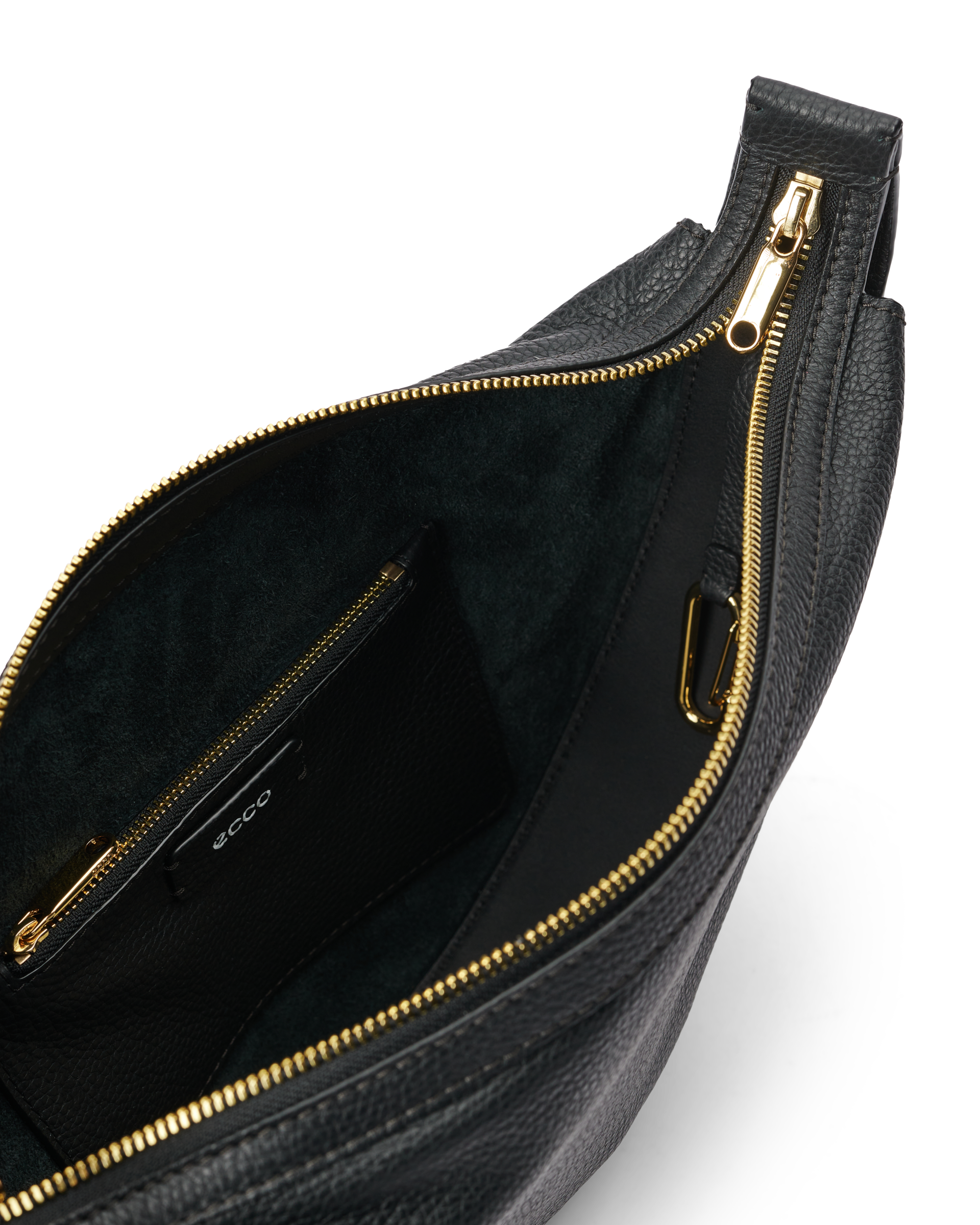 Kožená kabelka přes rameno ECCO® Fortune - Černá - Inside