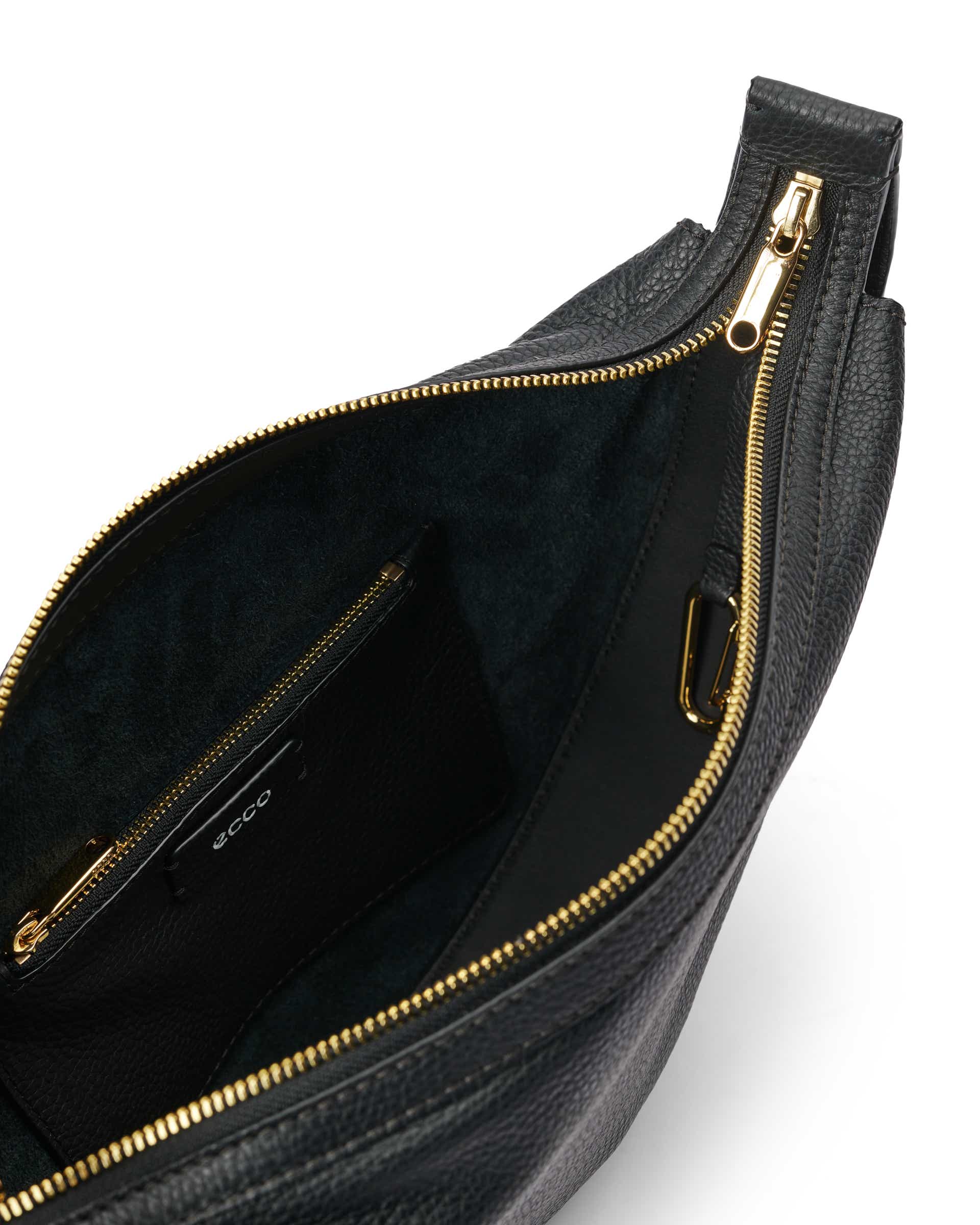 Kožená kabelka přes rameno ECCO® Fortune - Černá - Inside