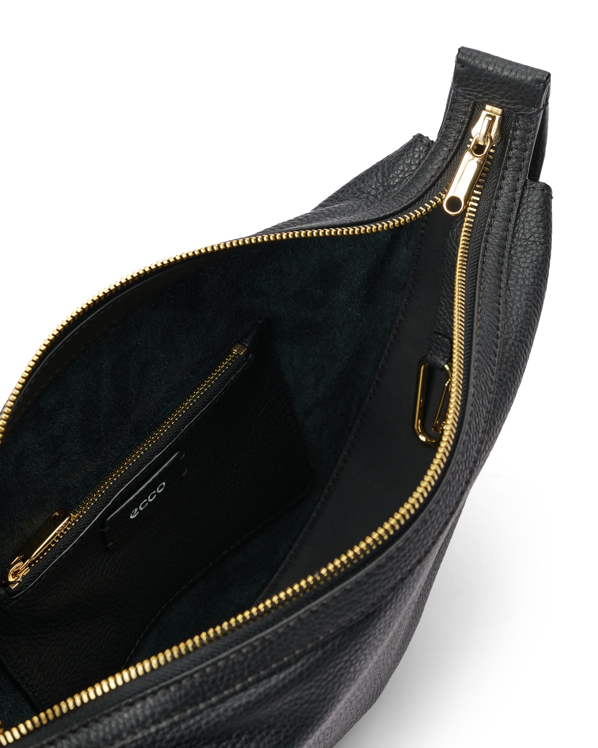 Kožená kabelka přes rameno ECCO® Fortune - Černá - Inside