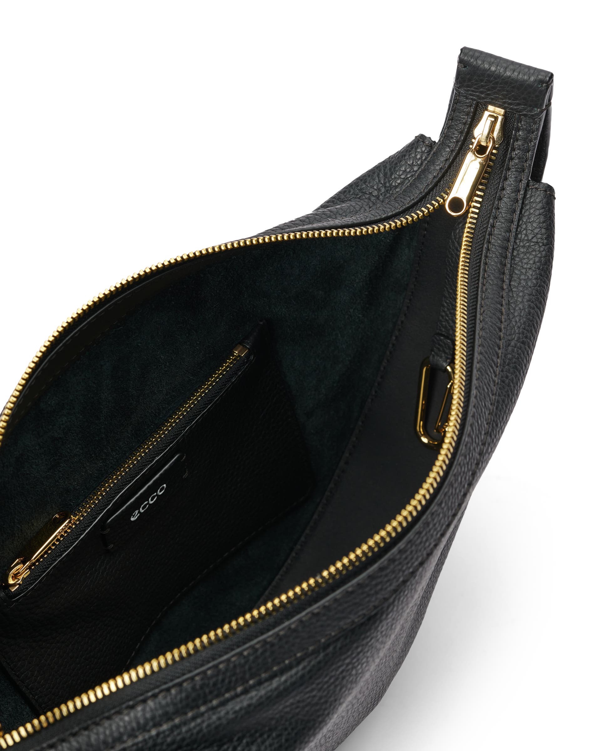 Kožená kabelka přes rameno ECCO® Fortune - Černá - Inside