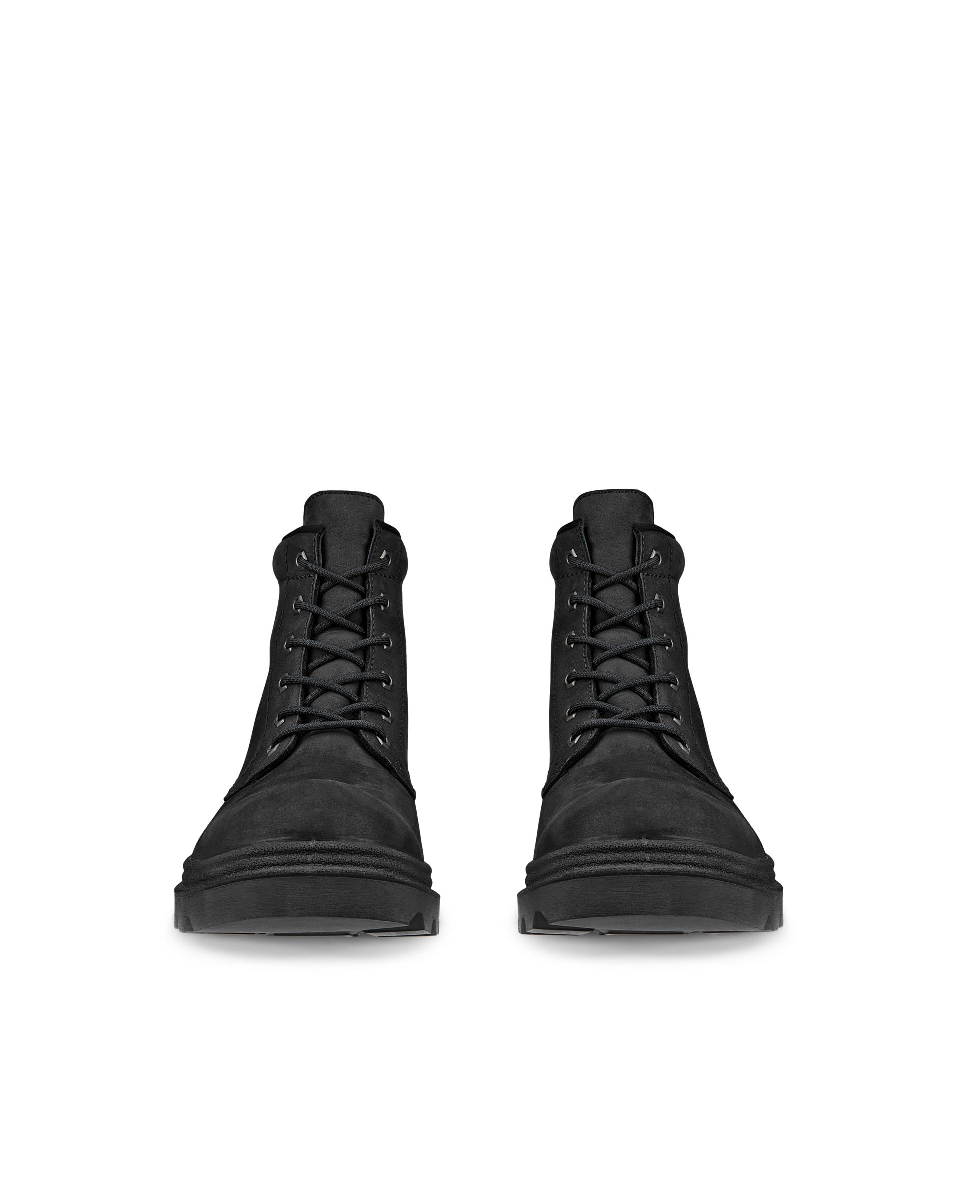 ECCO® Grainer Herren Wasserdichte Schnürstiefel aus Nubukleder - Schwarz - Front pair