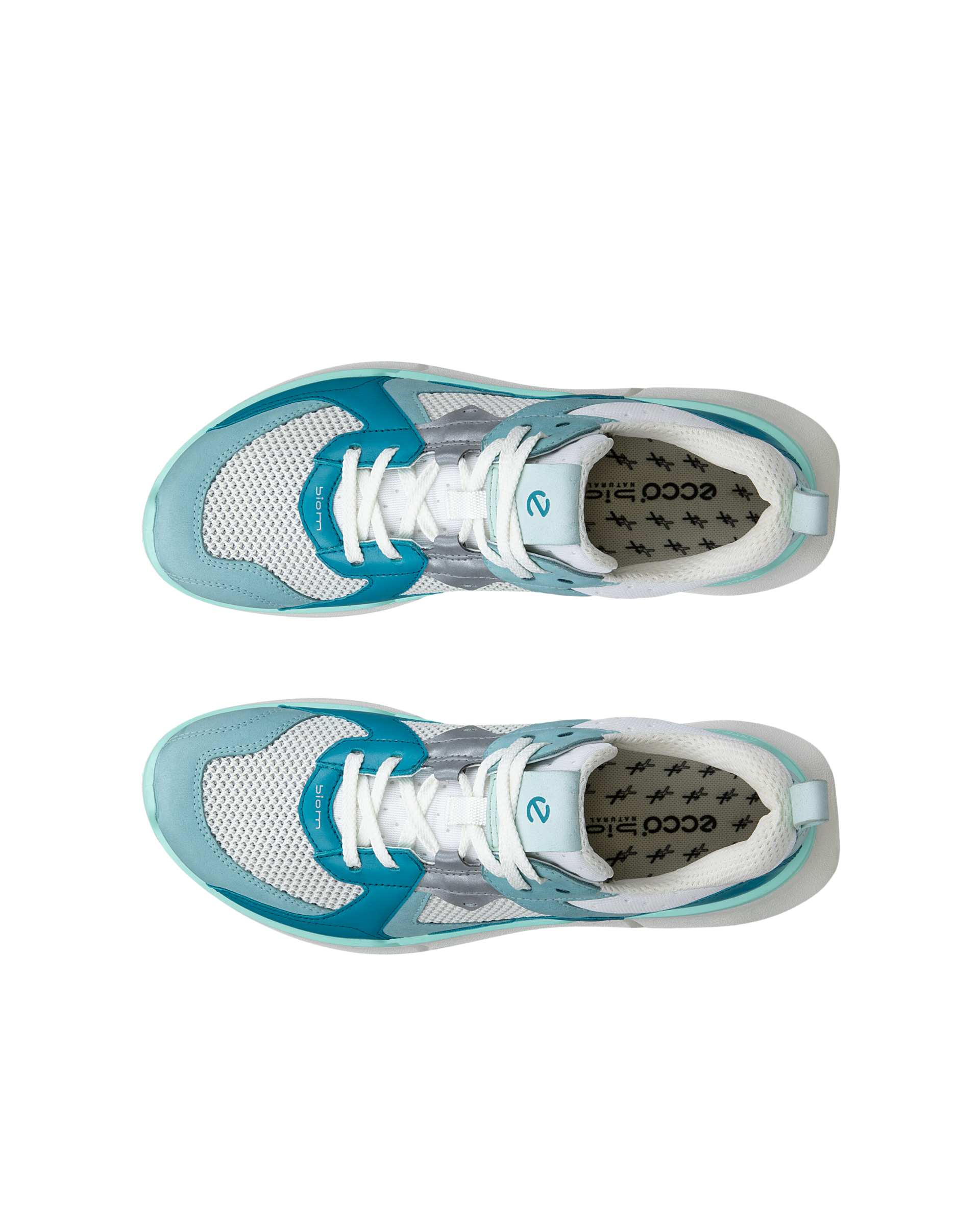 ECCO® BIOM 2.2 Dames nubuck sneaker - Blauw - Top left pair