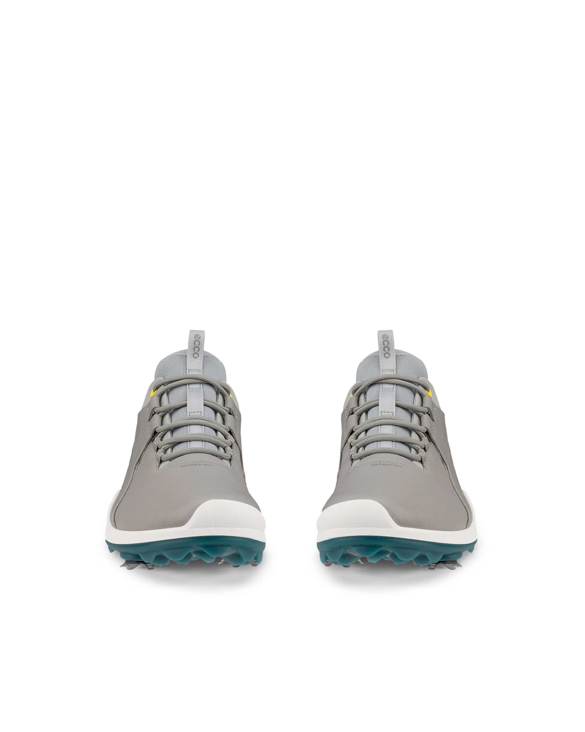 Men's ECCO® Golf Biom Tour Leather Waterproof Spikes Golf Shoe - Gray - Front pair