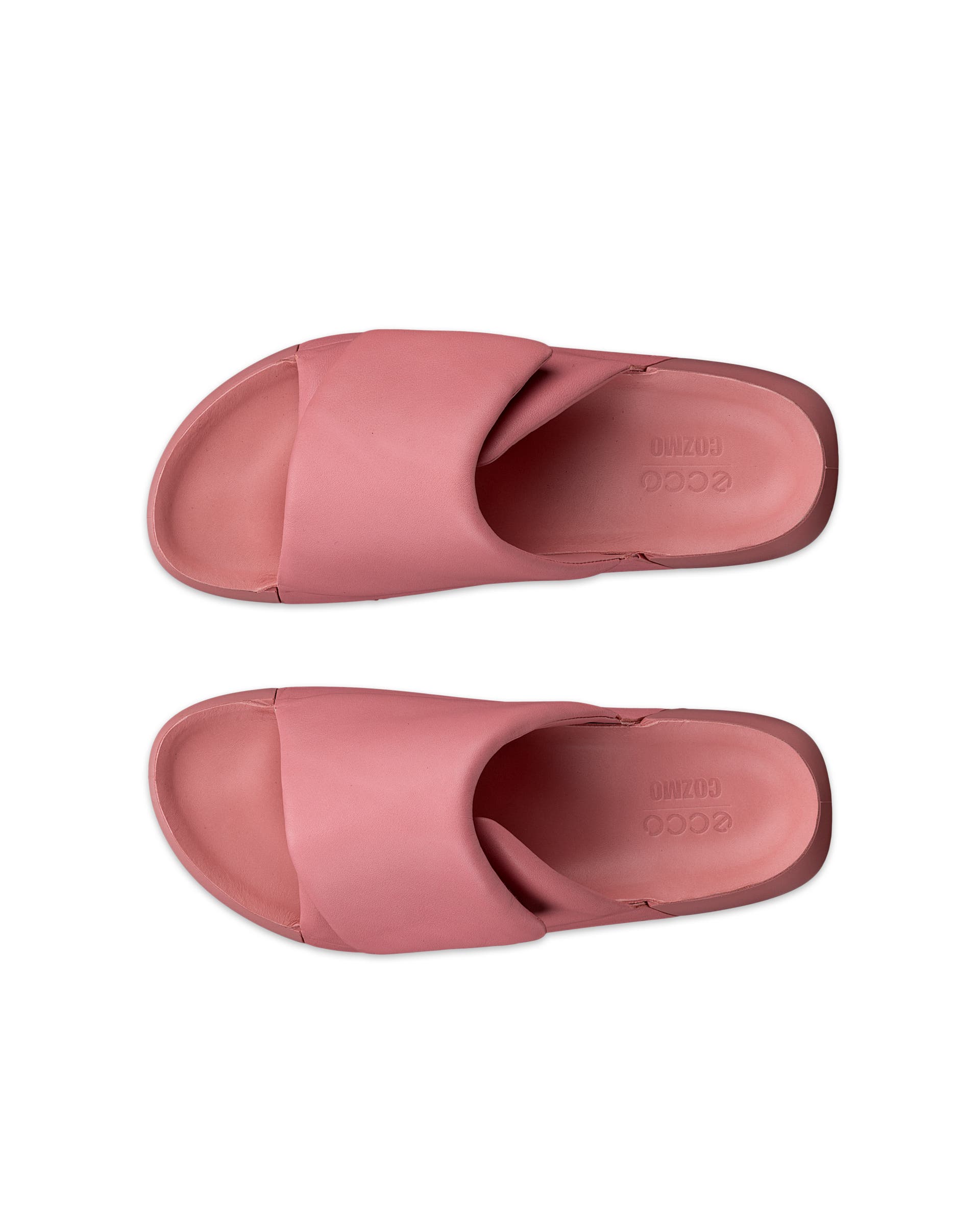 Women's ECCO® Cozmo PF Leather Sandal - Pink - Top left pair