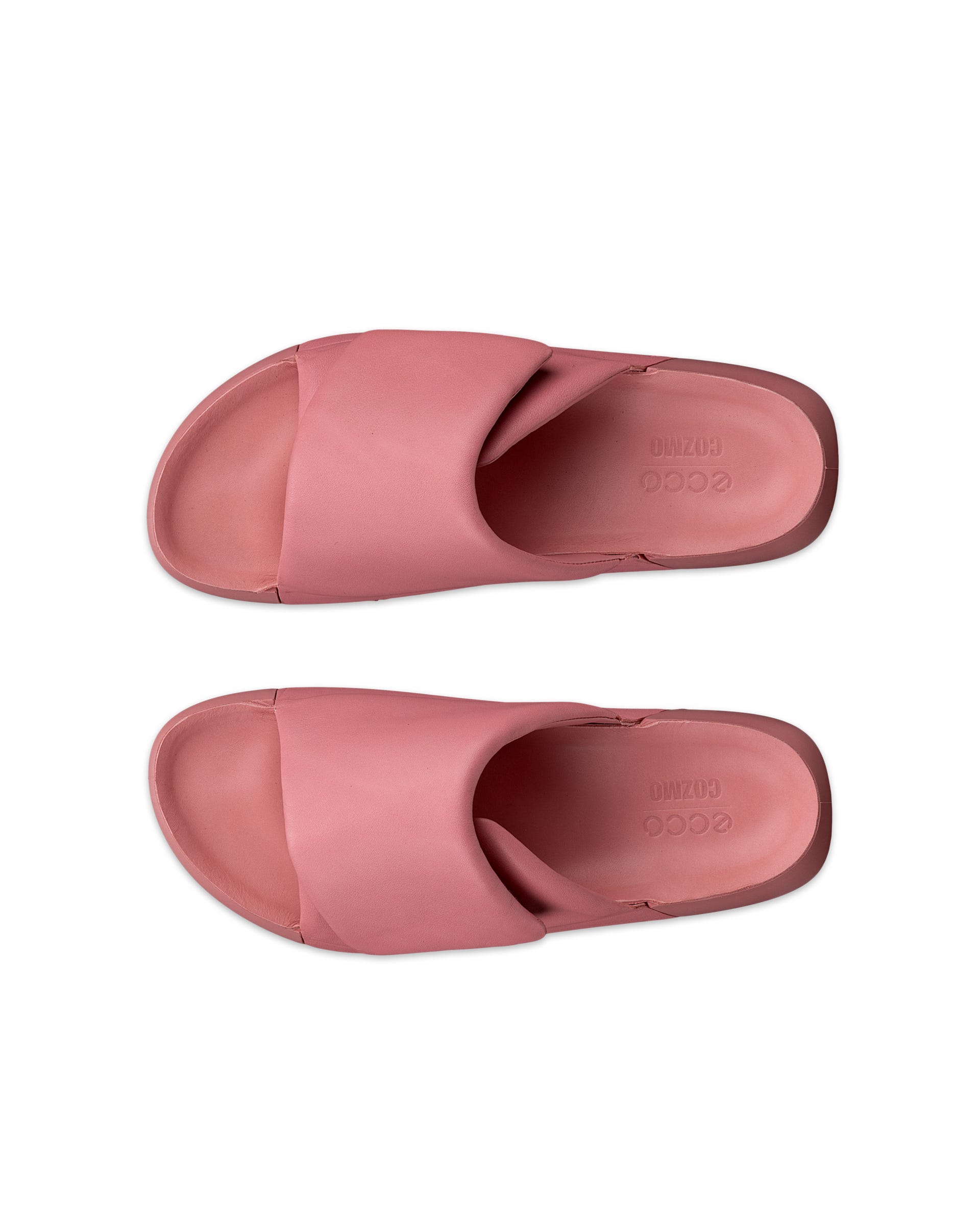 Women's ECCO® Cozmo PF Leather Sandal - Pink - Top left pair