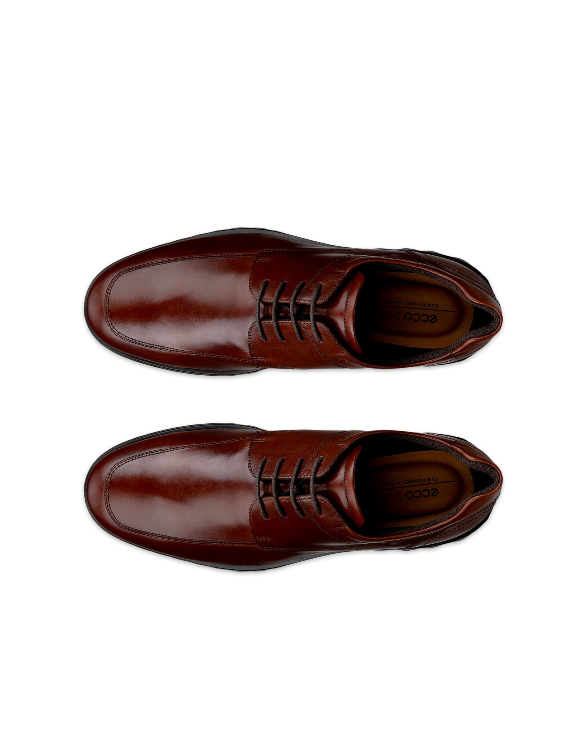 Men's ECCO® S Lite Hybrid Leather Apron Derby Shoe - Brown - Top left pair