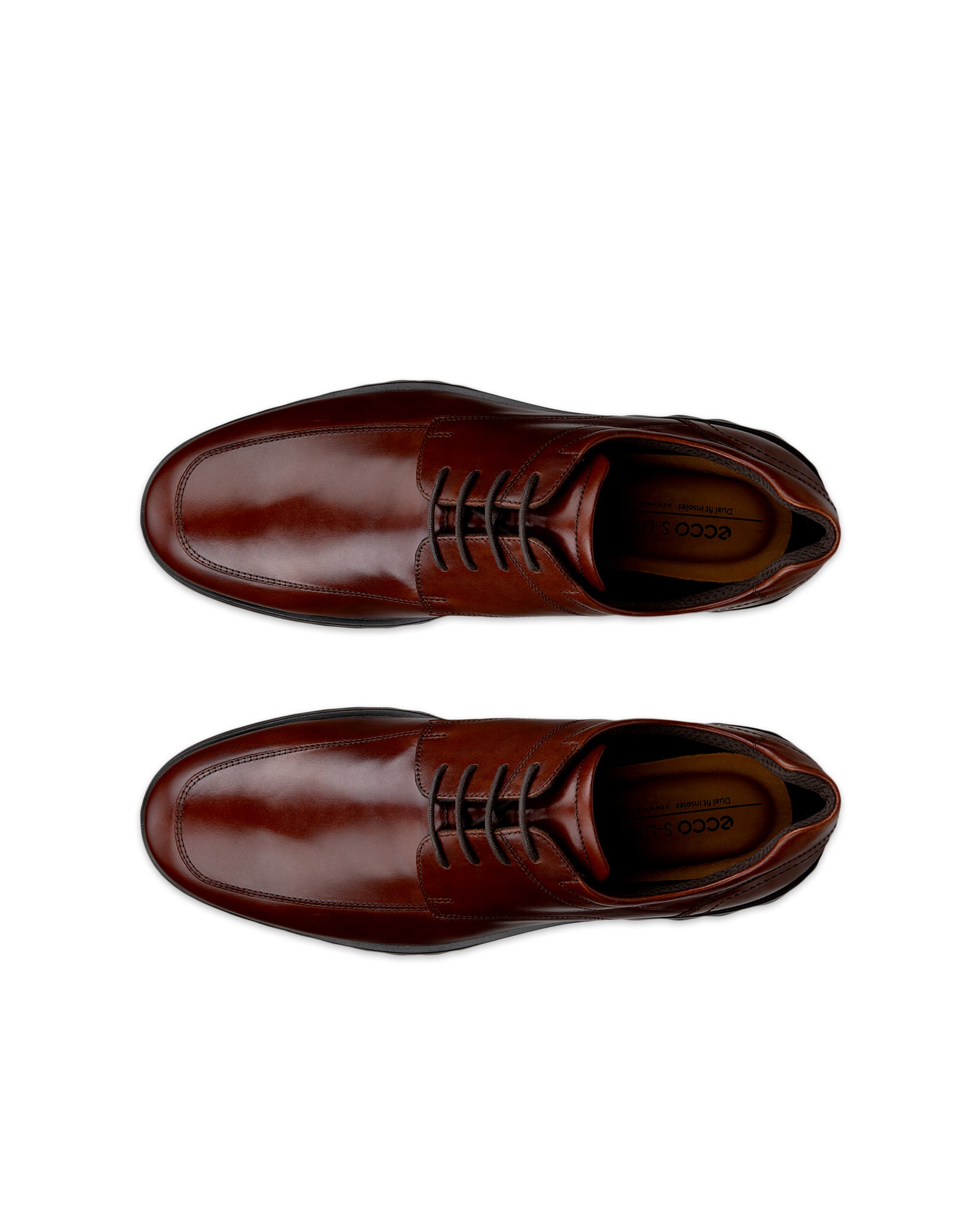 Men's ECCO® S Lite Hybrid Leather Apron Derby Shoe - Brown - Top left pair