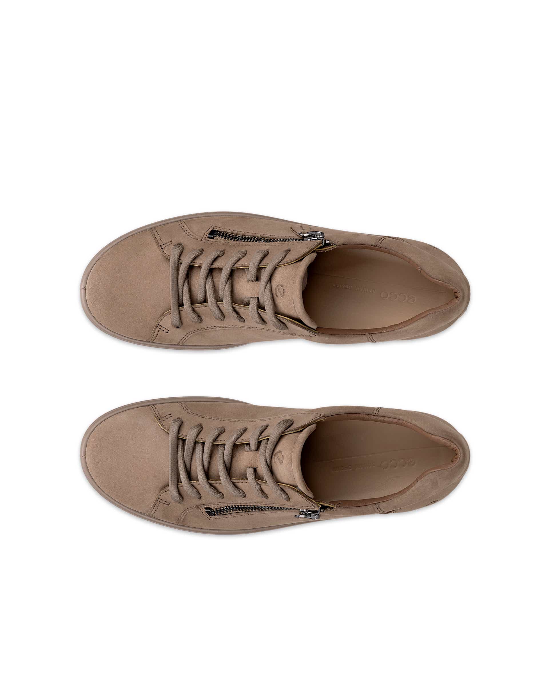 ECCO® SOFT 7 dames nubuck sneaker - Bruin - Top left pair