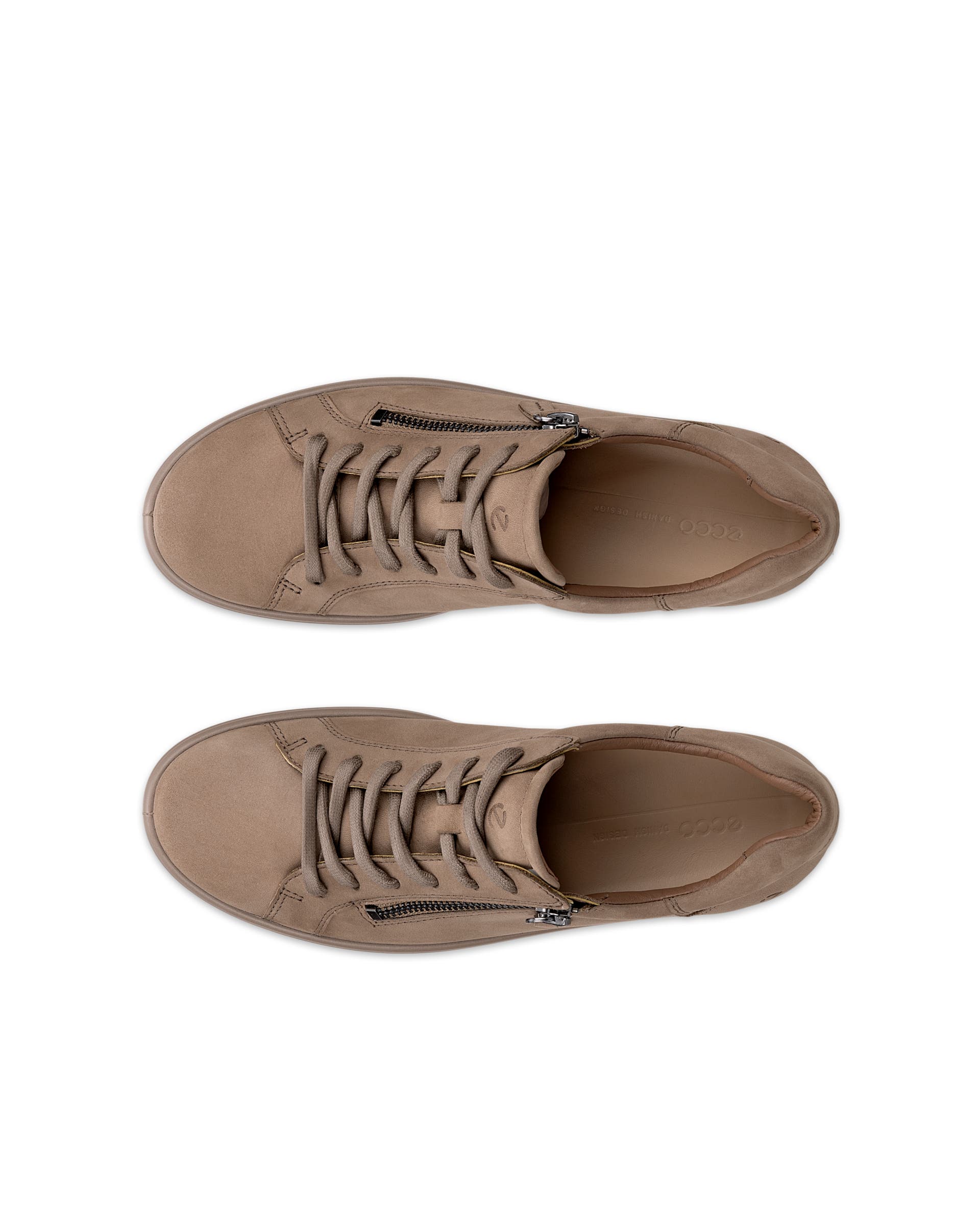 ECCO® SOFT 7 dames nubuck sneaker - Bruin - Top left pair