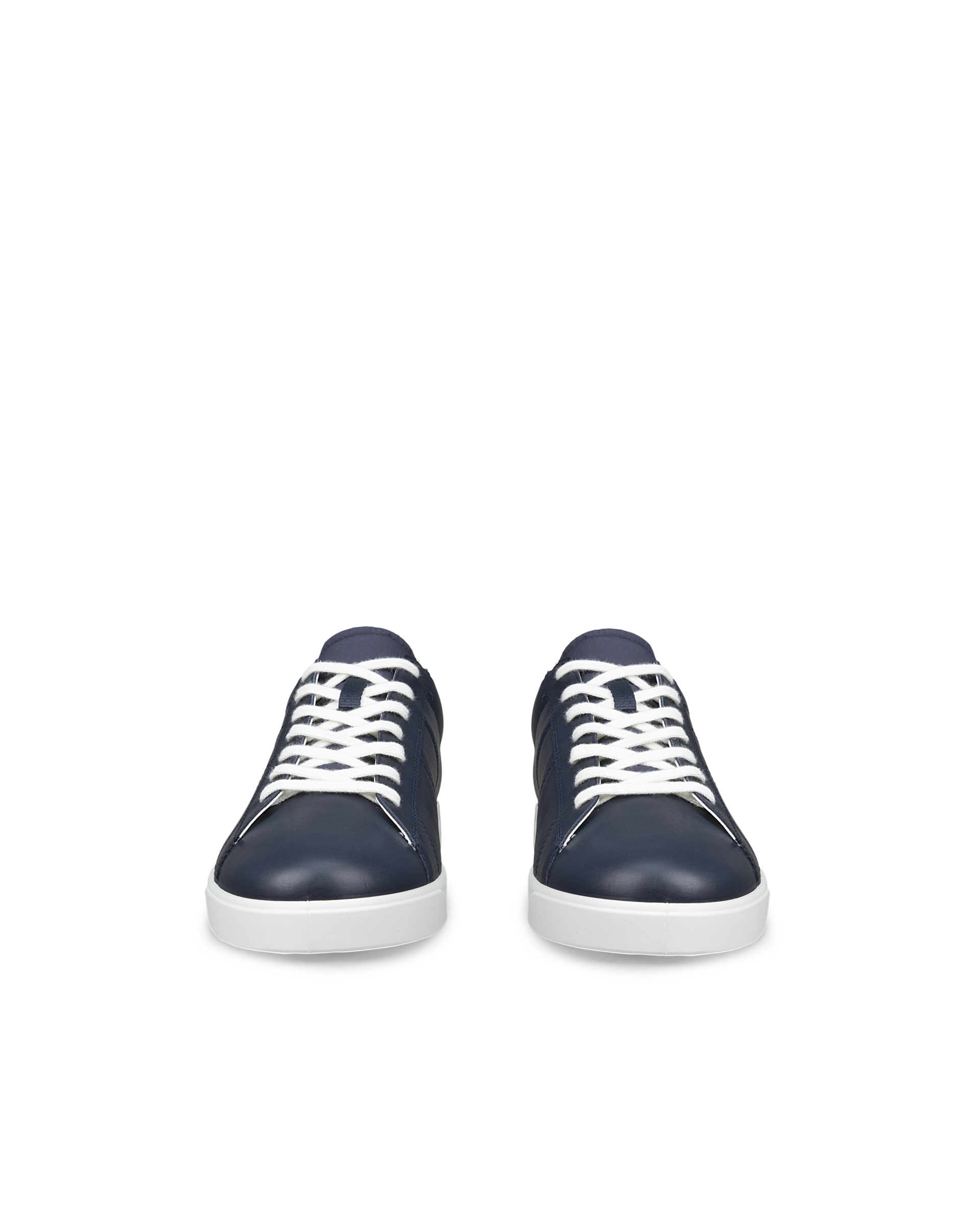 Men's ECCO® Street Lite Leather Trainer - Blue - Front pair