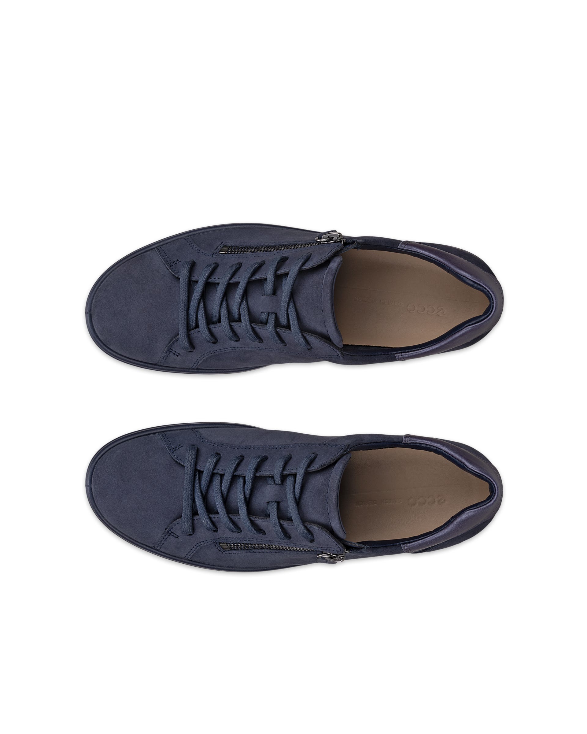 Women's ECCO® Soft 7 Leather Side-Zip Sneaker | Blue Women's ECCO® Soft 7 Leather Side-Zip Sneaker | Blue