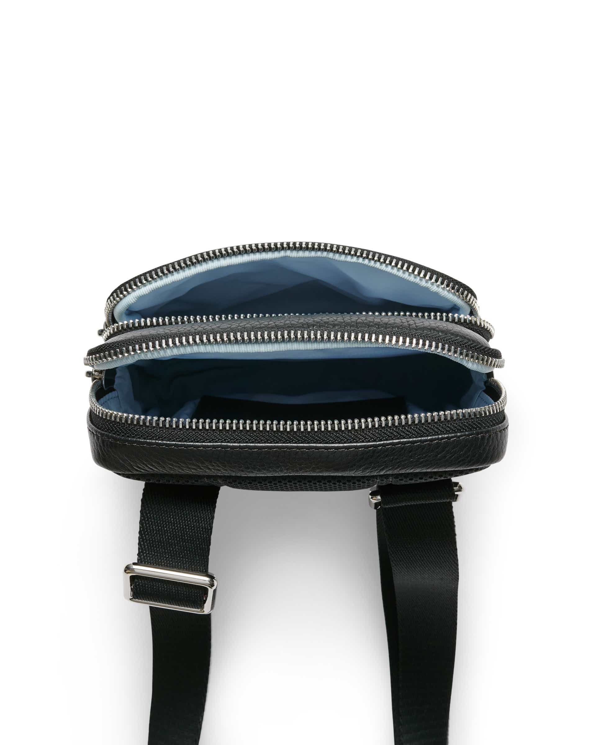 Mala tiracolo couro ECCO® Flat Pouch - Preto - Birdeye