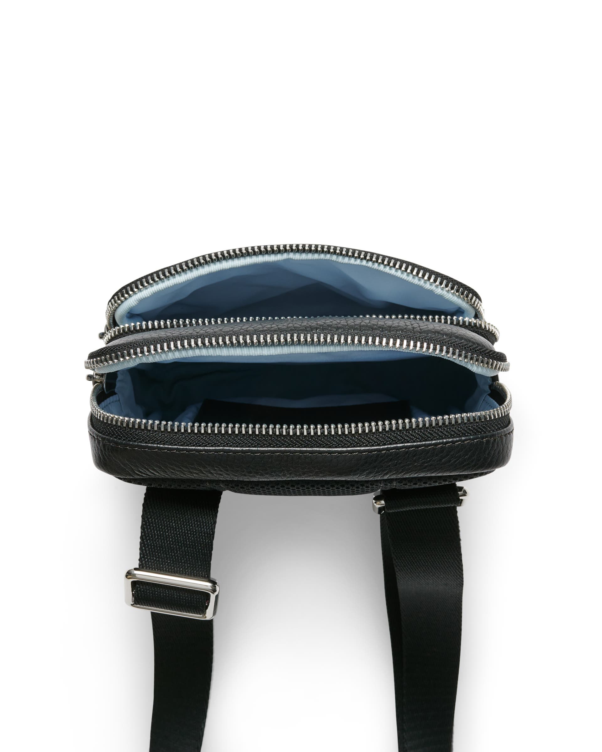 Mala tiracolo couro ECCO® Flat Pouch - Preto - Birdeye