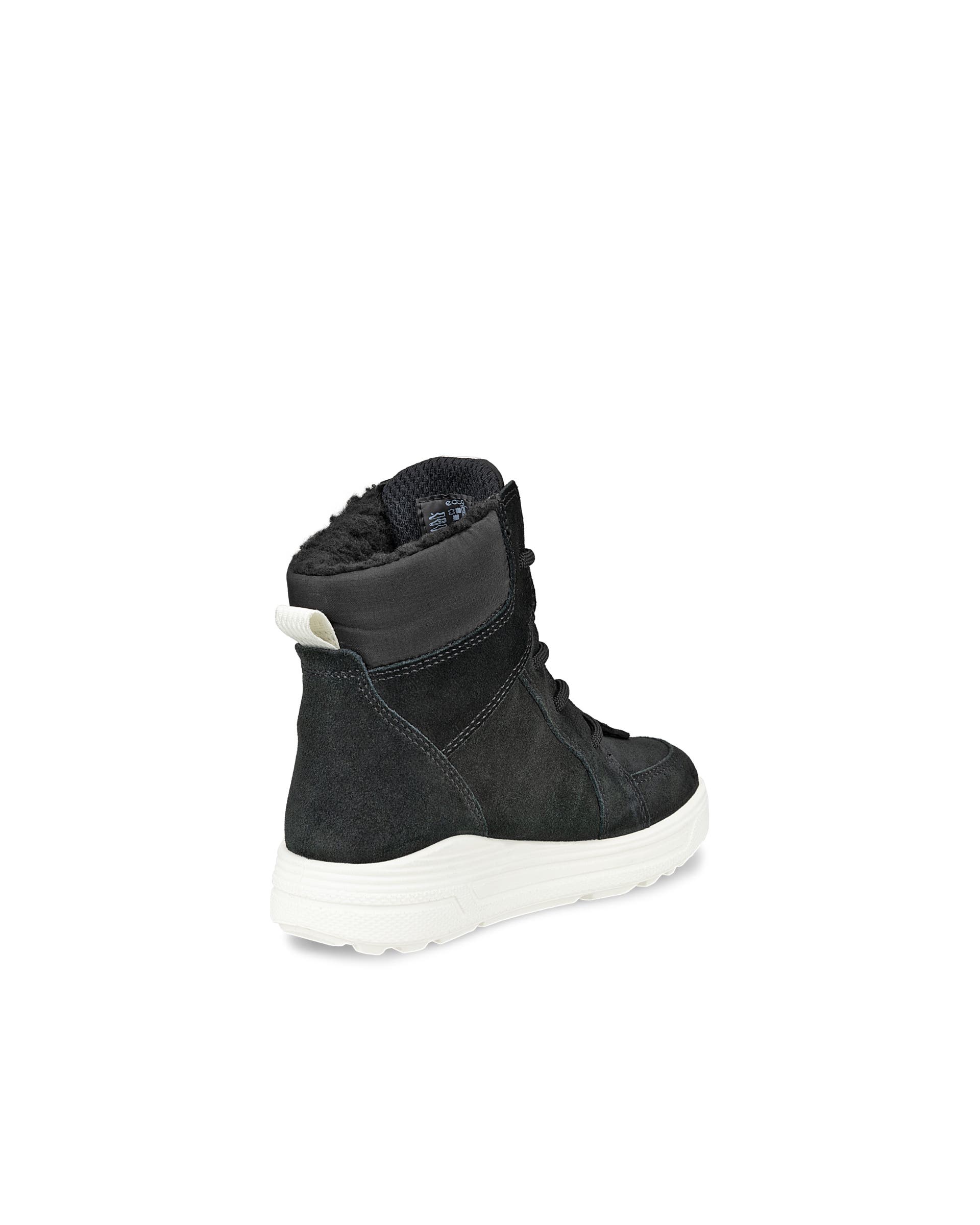 Kids' ECCO® Urban Snowboarder Suede Gore-Tex Winter Boot - Black - Back