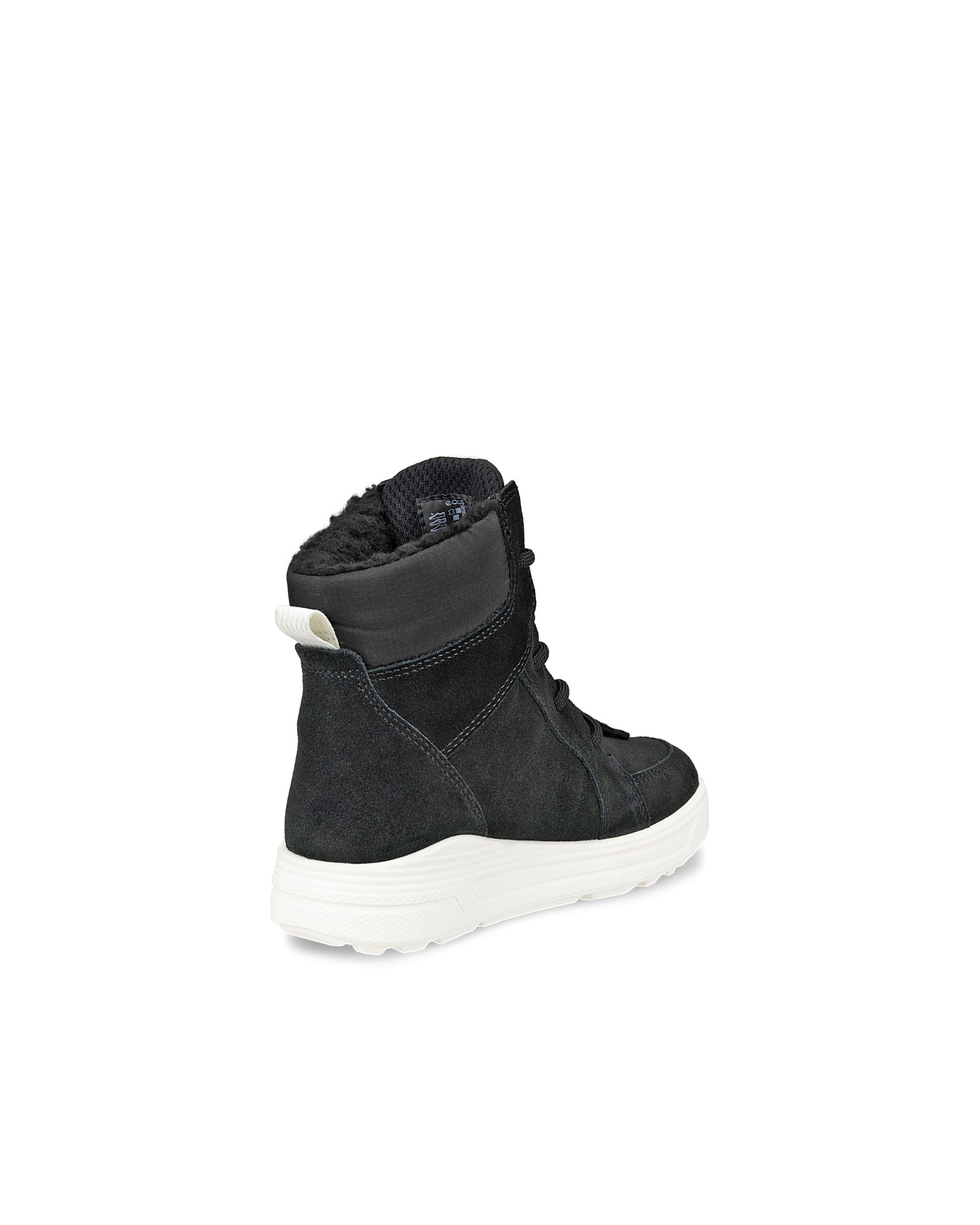 Kids' ECCO® Urban Snowboarder Suede Gore-Tex Winter Boot - Black - Back