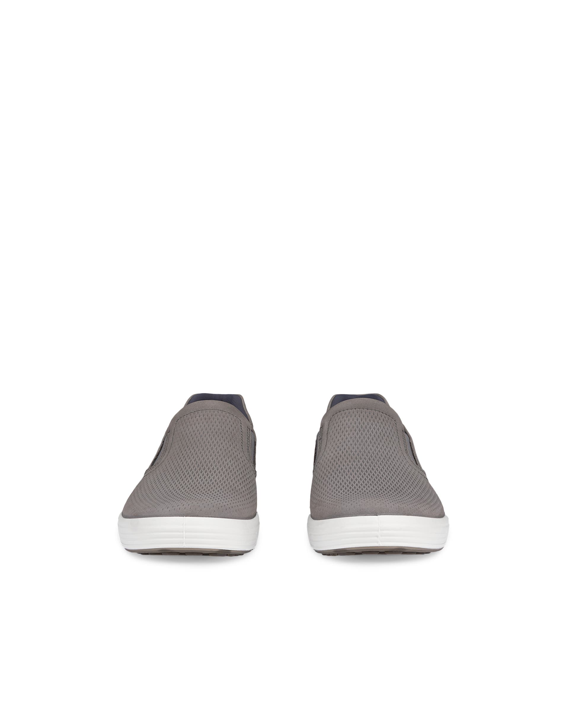 Men's ECCO® Soft 7 Nubuck Slip-In Shoe - Gray - Front pair