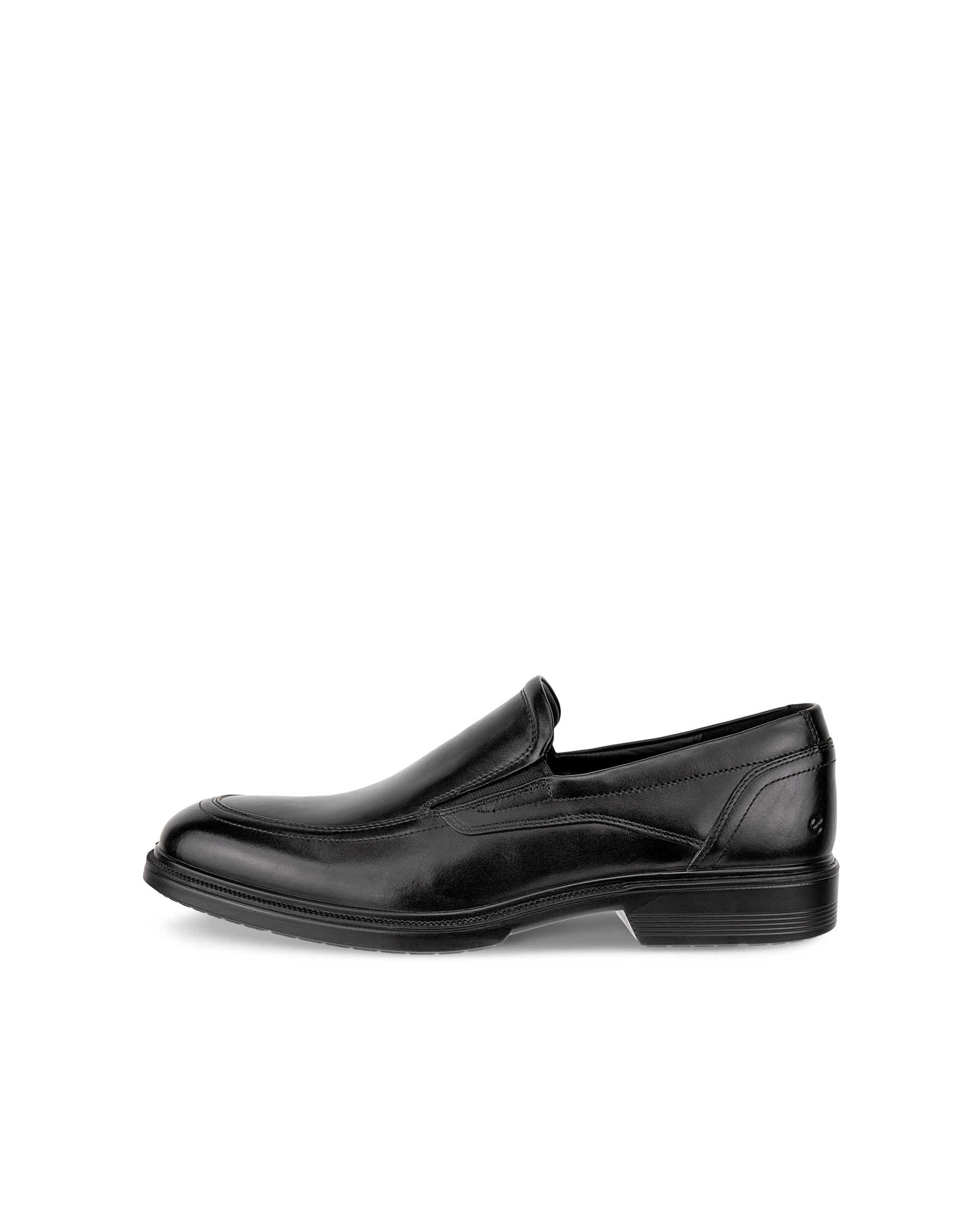 Zapatos de piel sin cordones ECCO® Lisbon para hombre - Negro - Outside