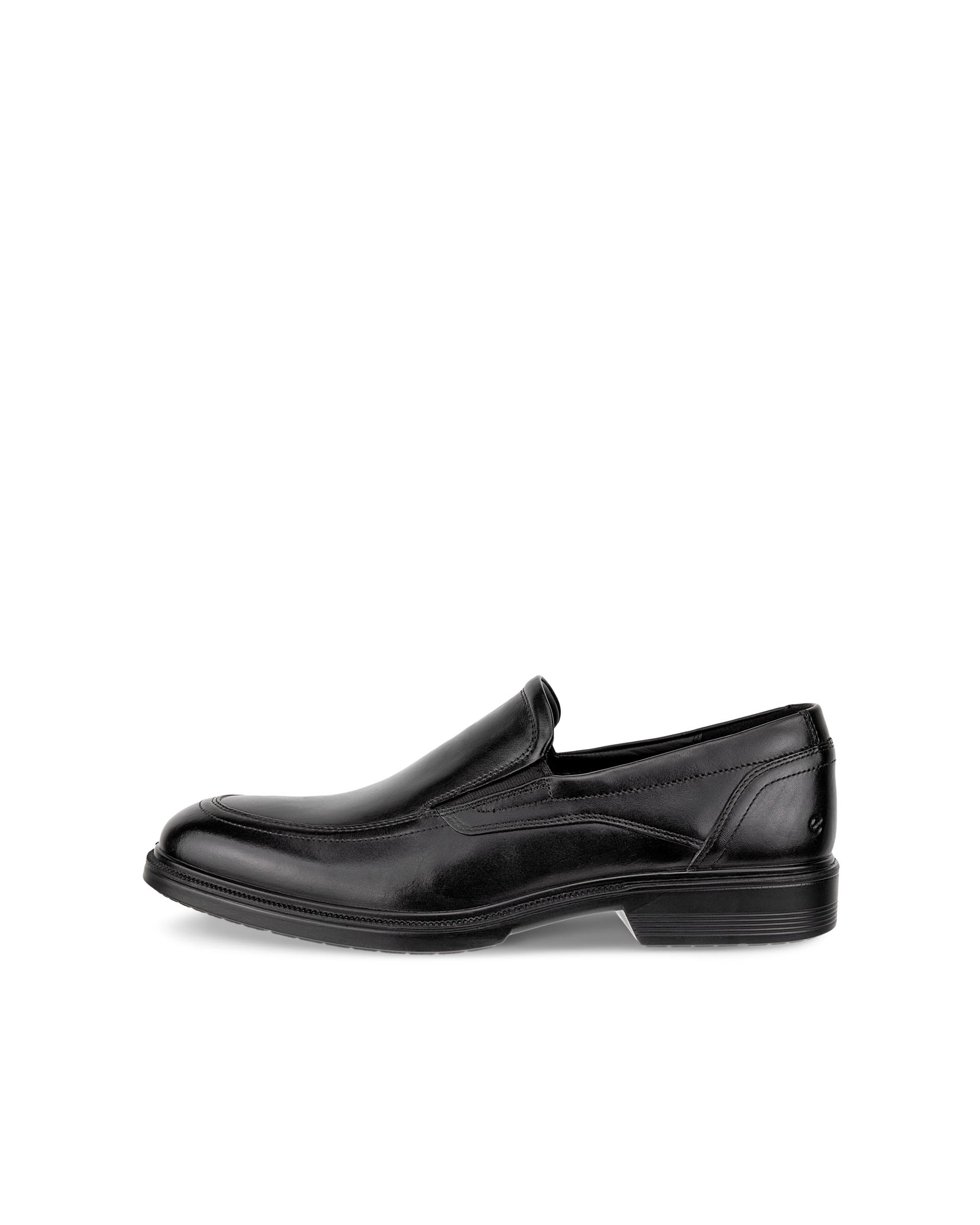 Zapatos de piel sin cordones ECCO® Lisbon para hombre - Negro - Outside