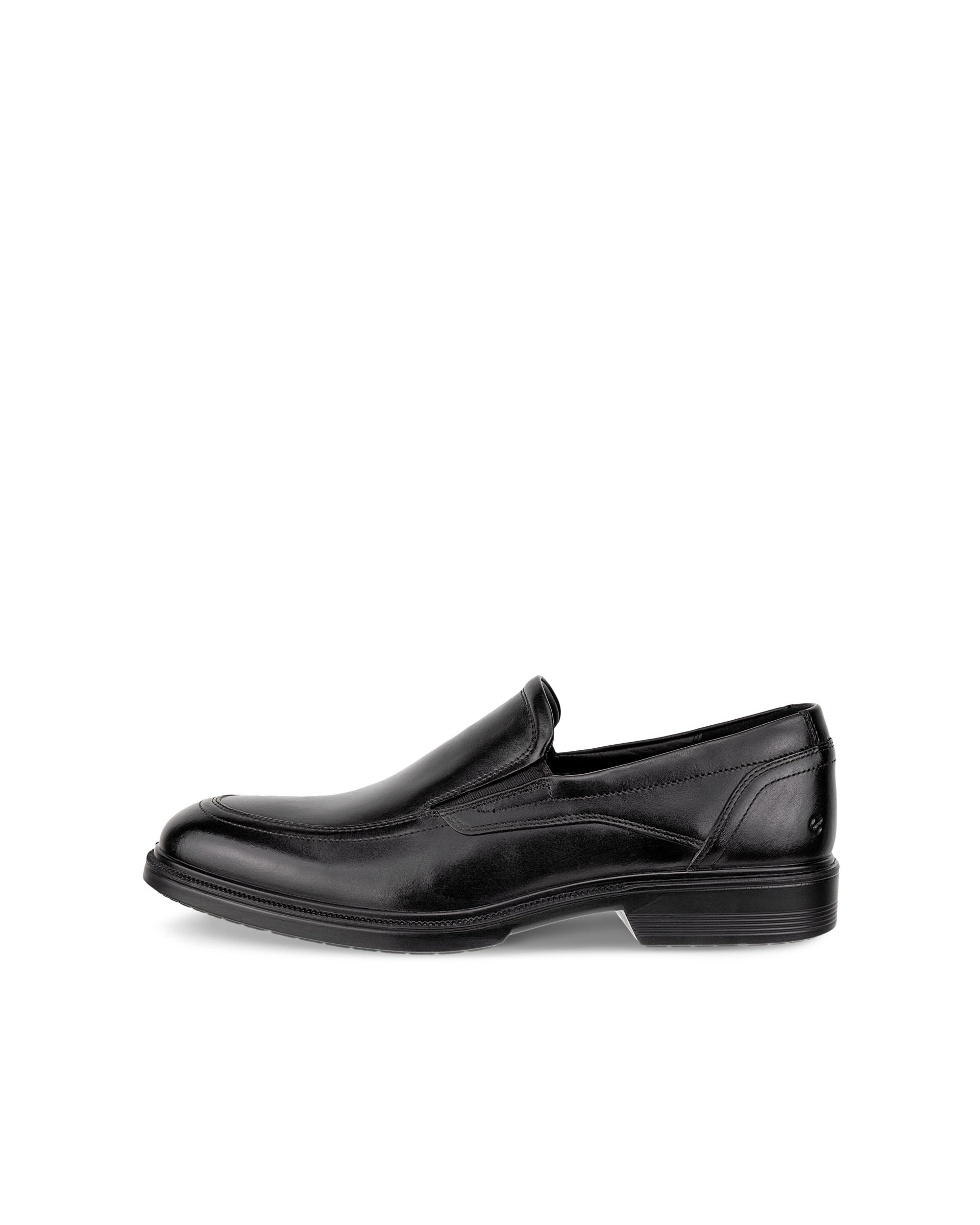 Zapatos de piel sin cordones ECCO® Lisbon para hombre - Negro - Outside