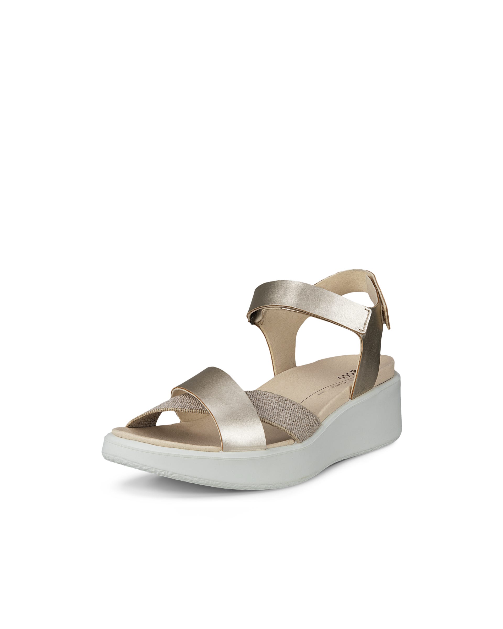 Women's ECCO® Flowt Wedge LX Leather Sandal Gold