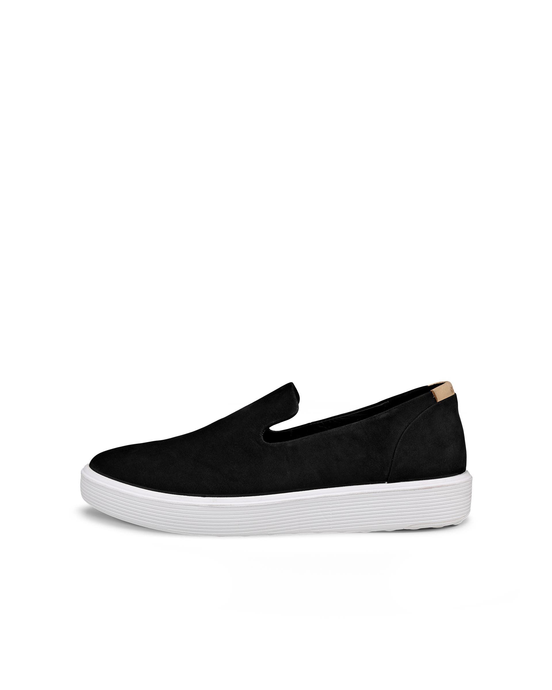 Women's ECCO® Soft 60 Nubuck-Slip-On - Black - Outside