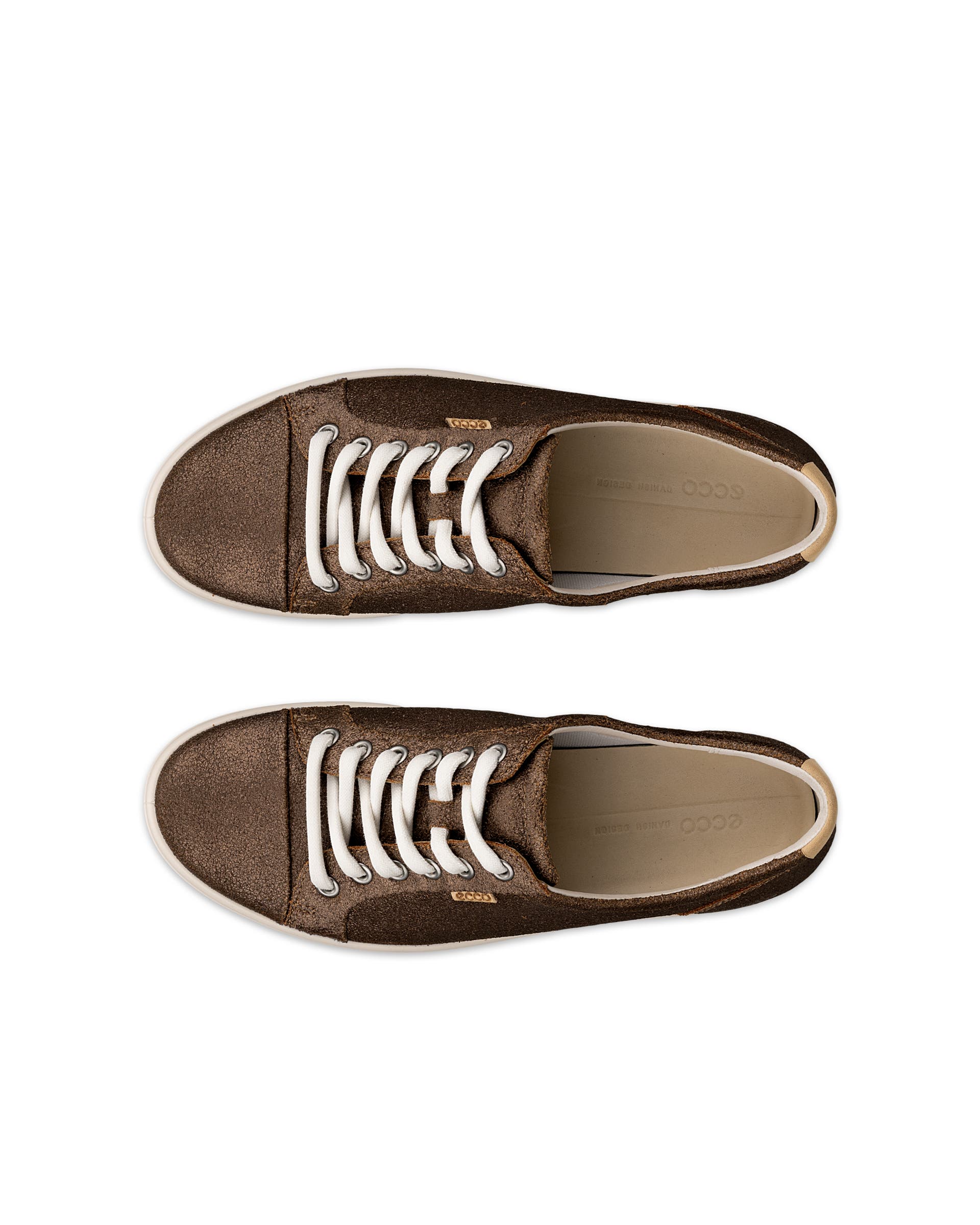 Women's ECCO® Soft 7 Leather Sneaker - Brown - Top left pair