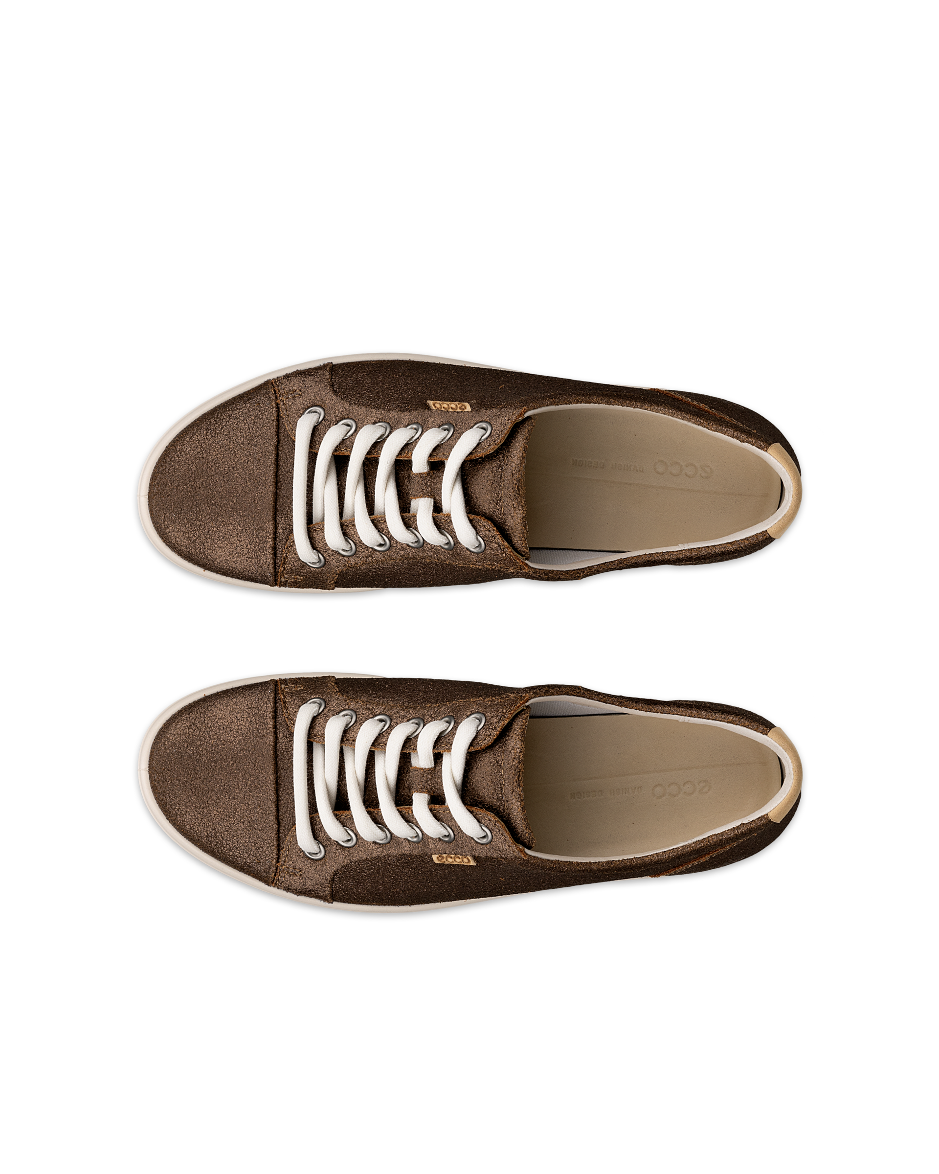 Women's ECCO® Soft 7 Leather Sneaker - Brown - Top left pair