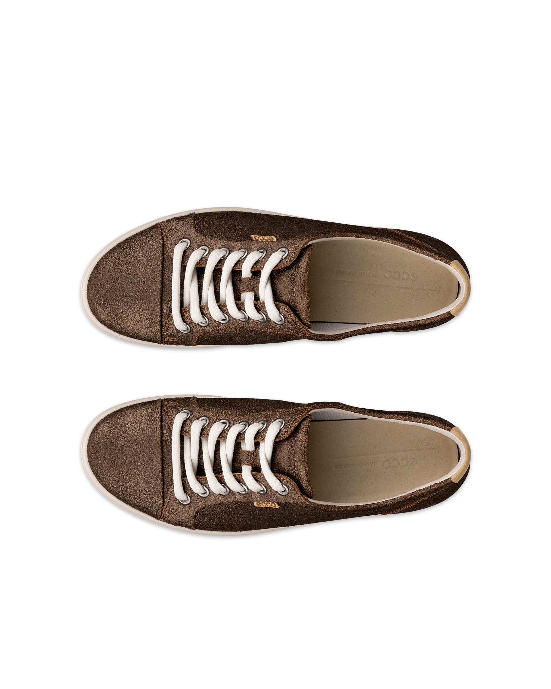 Women's ECCO® Soft 7 Leather Sneaker - Brown - Top left pair