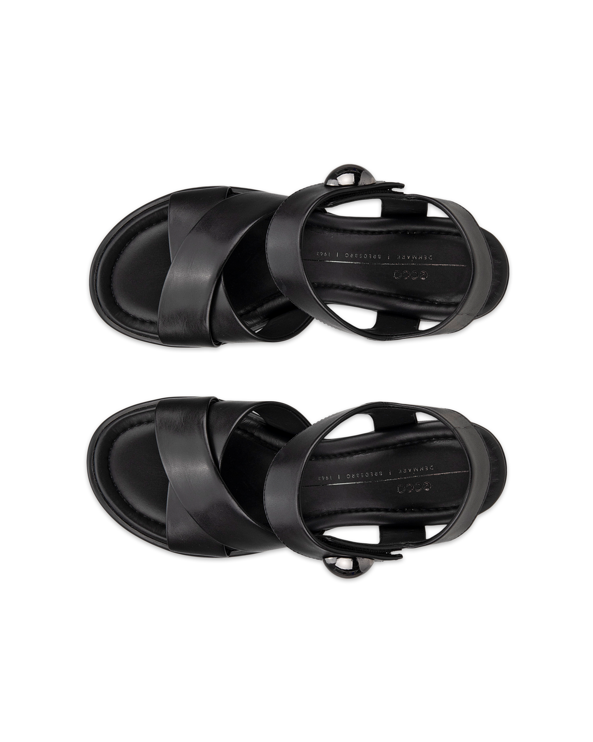 ECCO Sculpted LX 55 ウィメンズ レザーヒールサンダル - ブラック - Top left pair