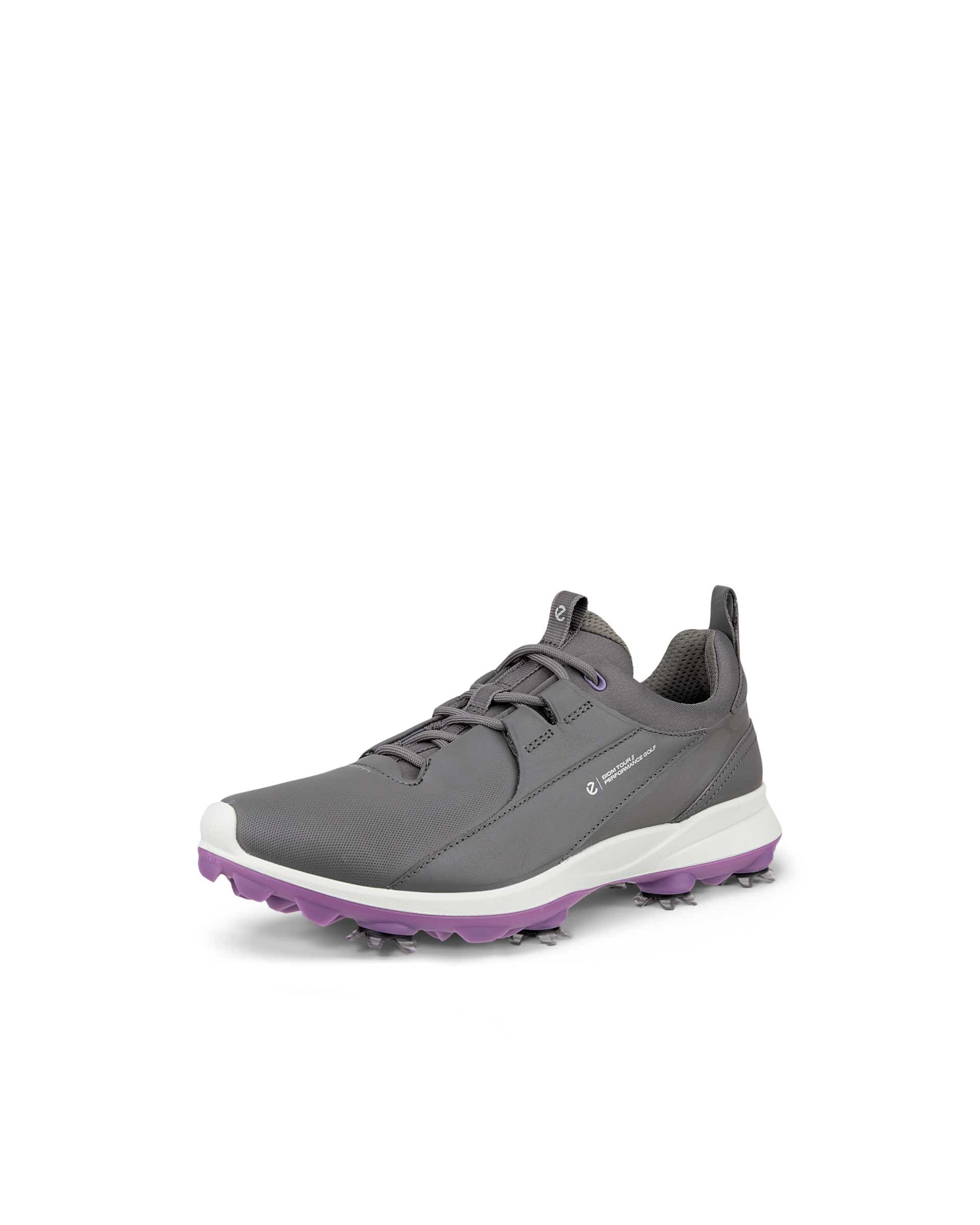 Women's ECCO® Golf Biom Tour Leather Waterproof Spikes Golf Shoe - Gray - Main