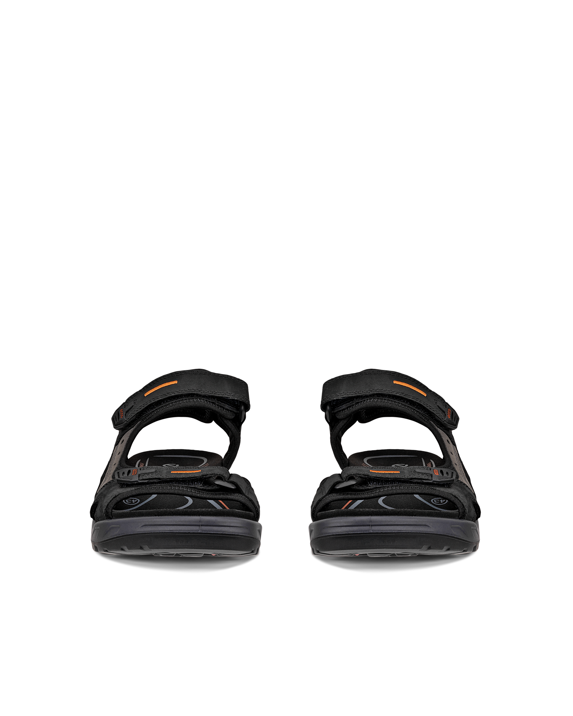 ECCO Offroad メンズ ヌバックハイキングサンダル - ブラック - Front pair