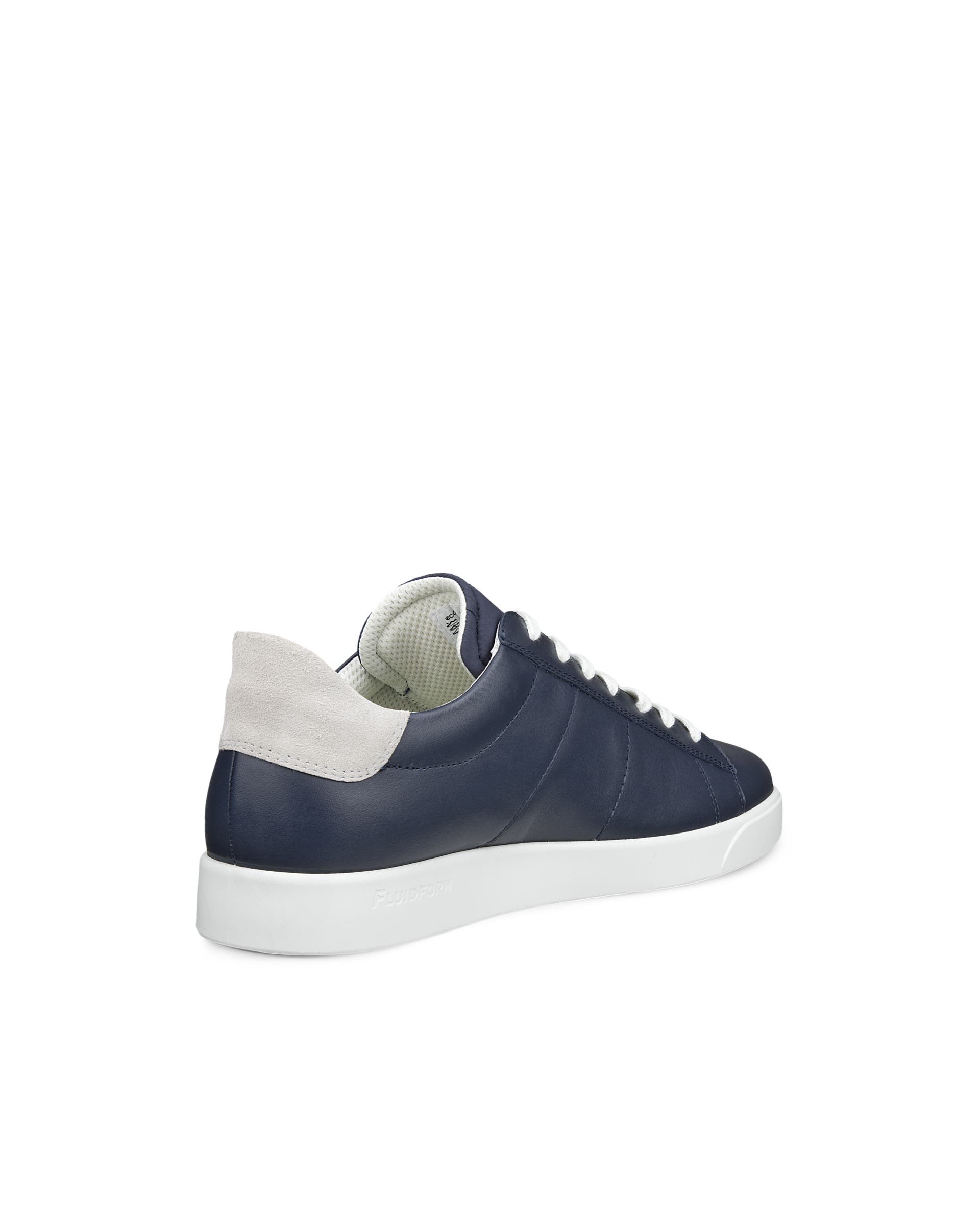 Men's ECCO® Street Lite Leather Trainer - Blue - Back