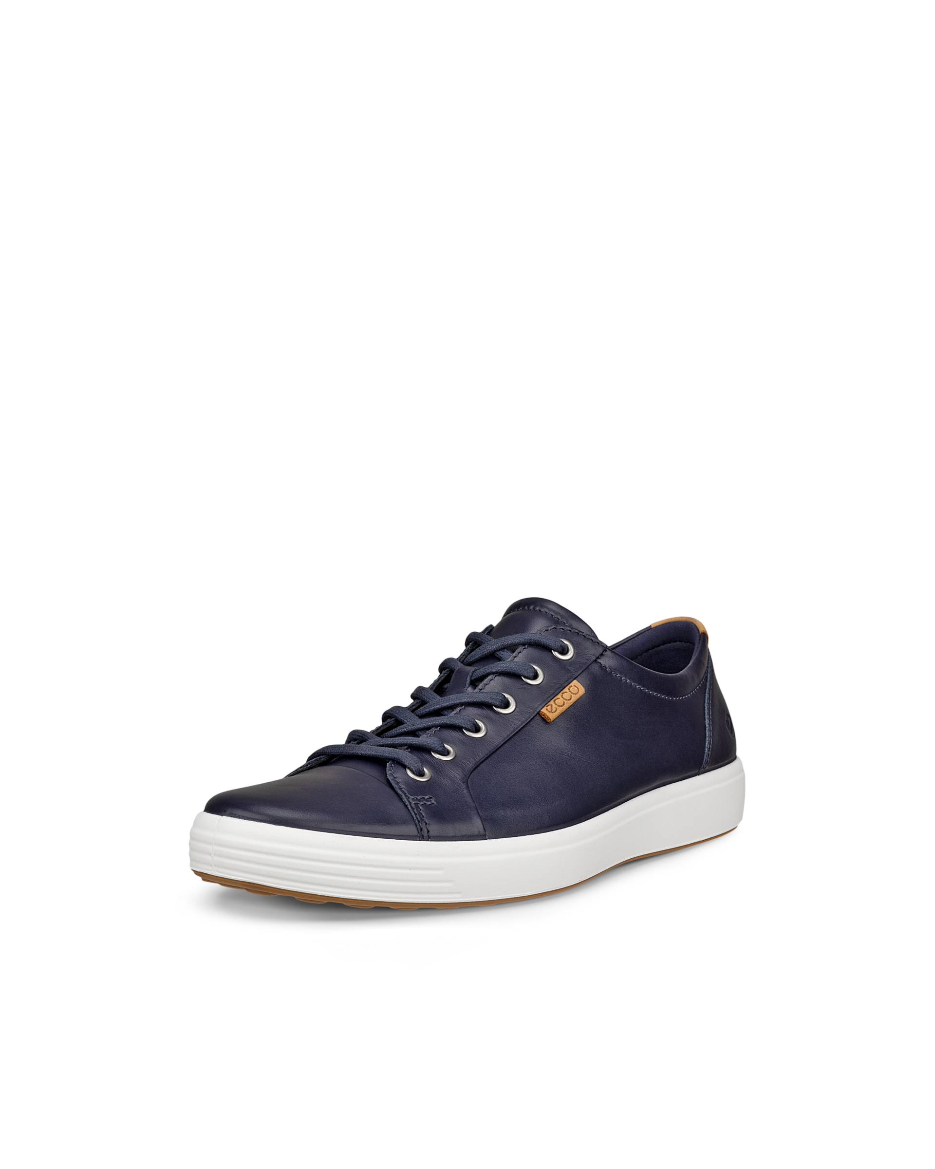 Men's ECCO® Soft Leather Trainer Blue