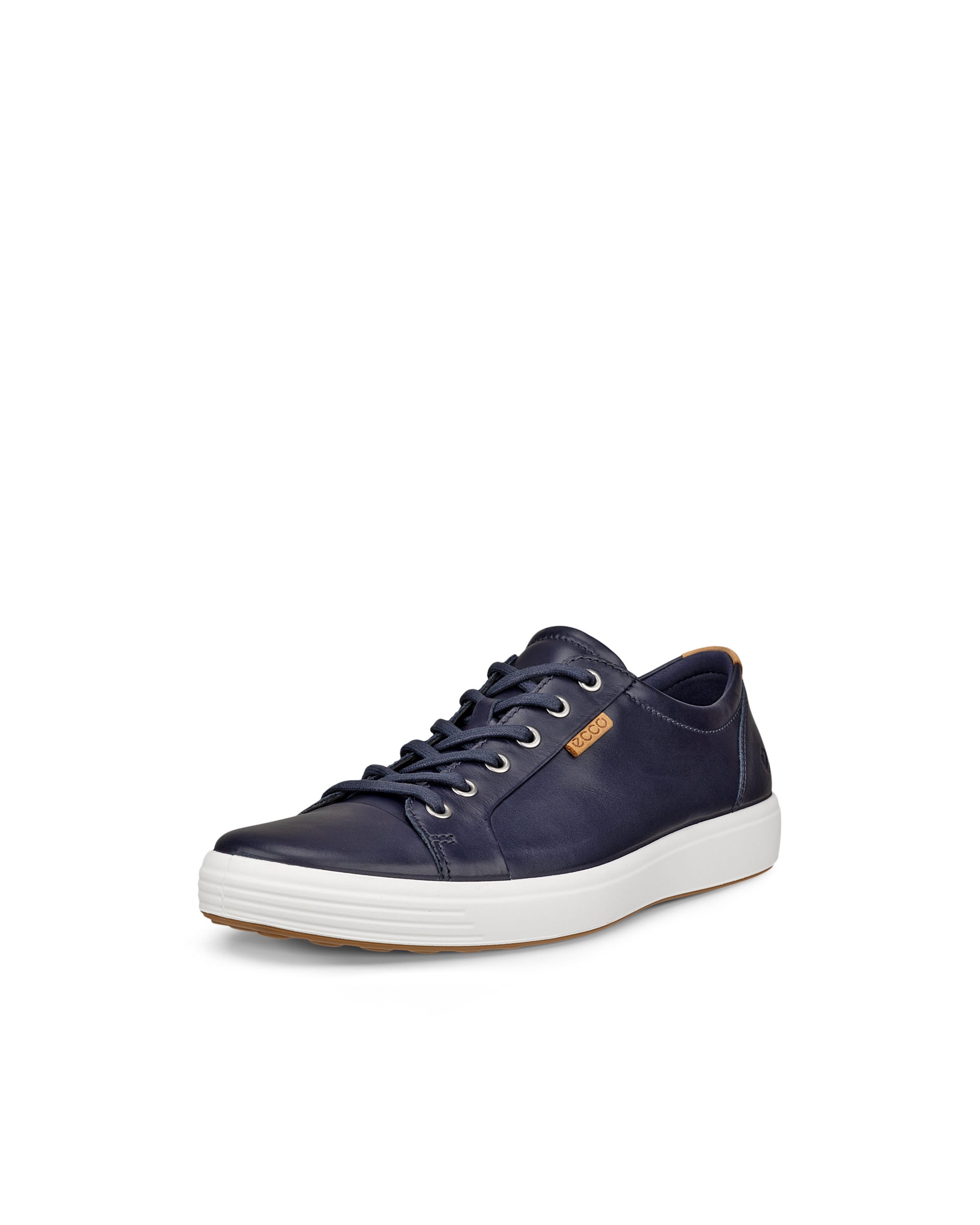 ECCO® Soft 7 Heren leren sneaker - Blauw - Main