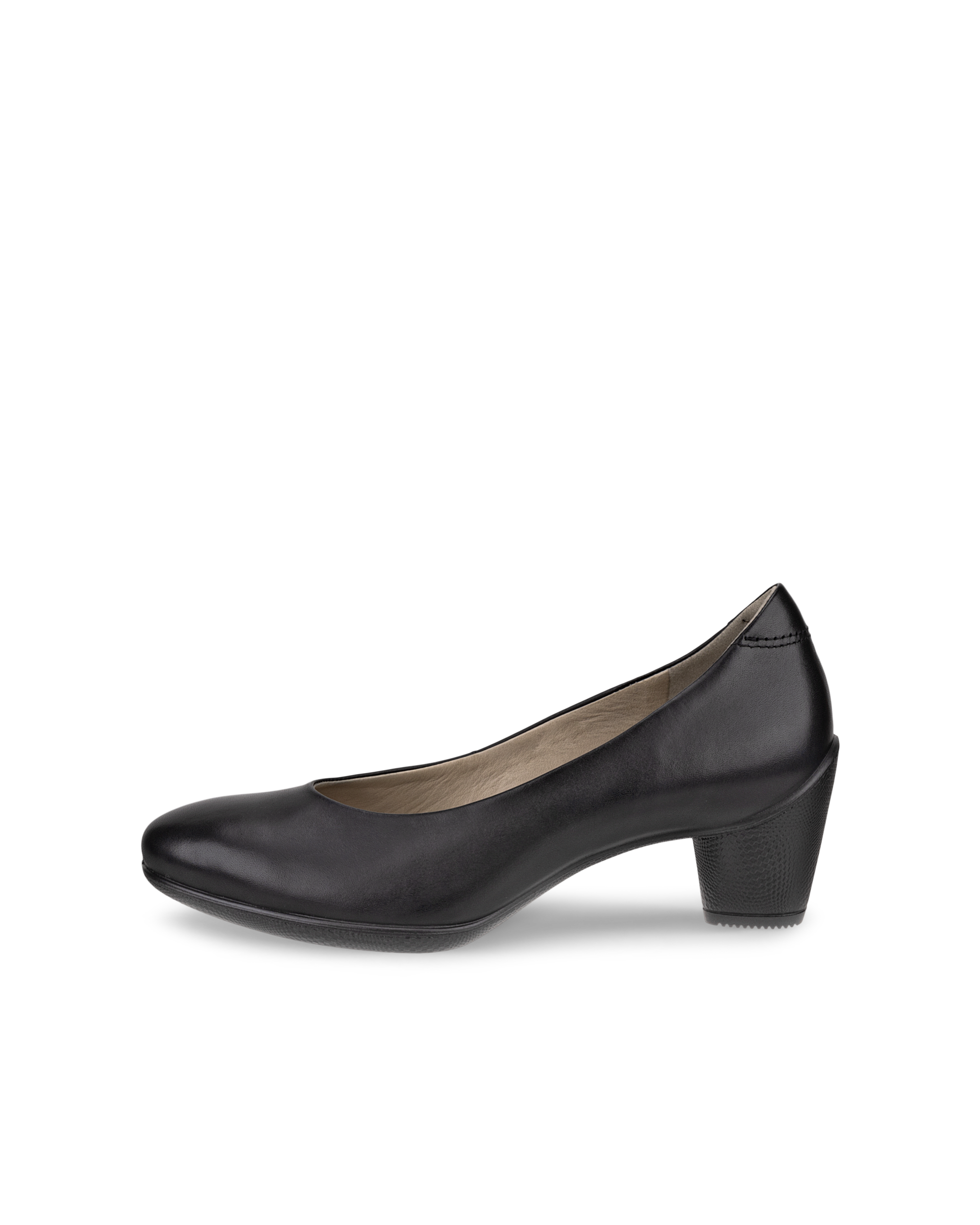 ECCO SCULPTURED 45 - Women's Leather Block-Heeled Pump - Black - 35