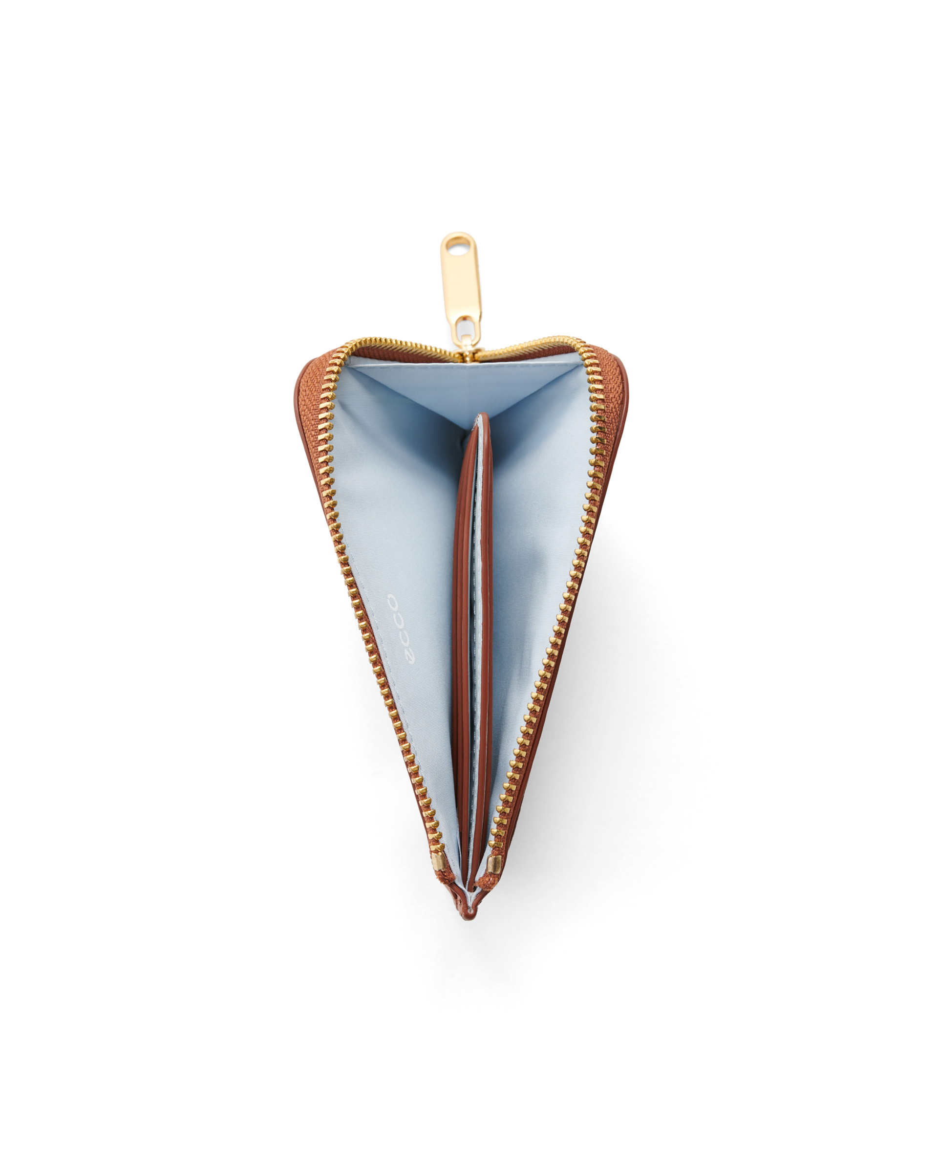 ECCO® Pebbled Leather Zipped Card Case | Brown