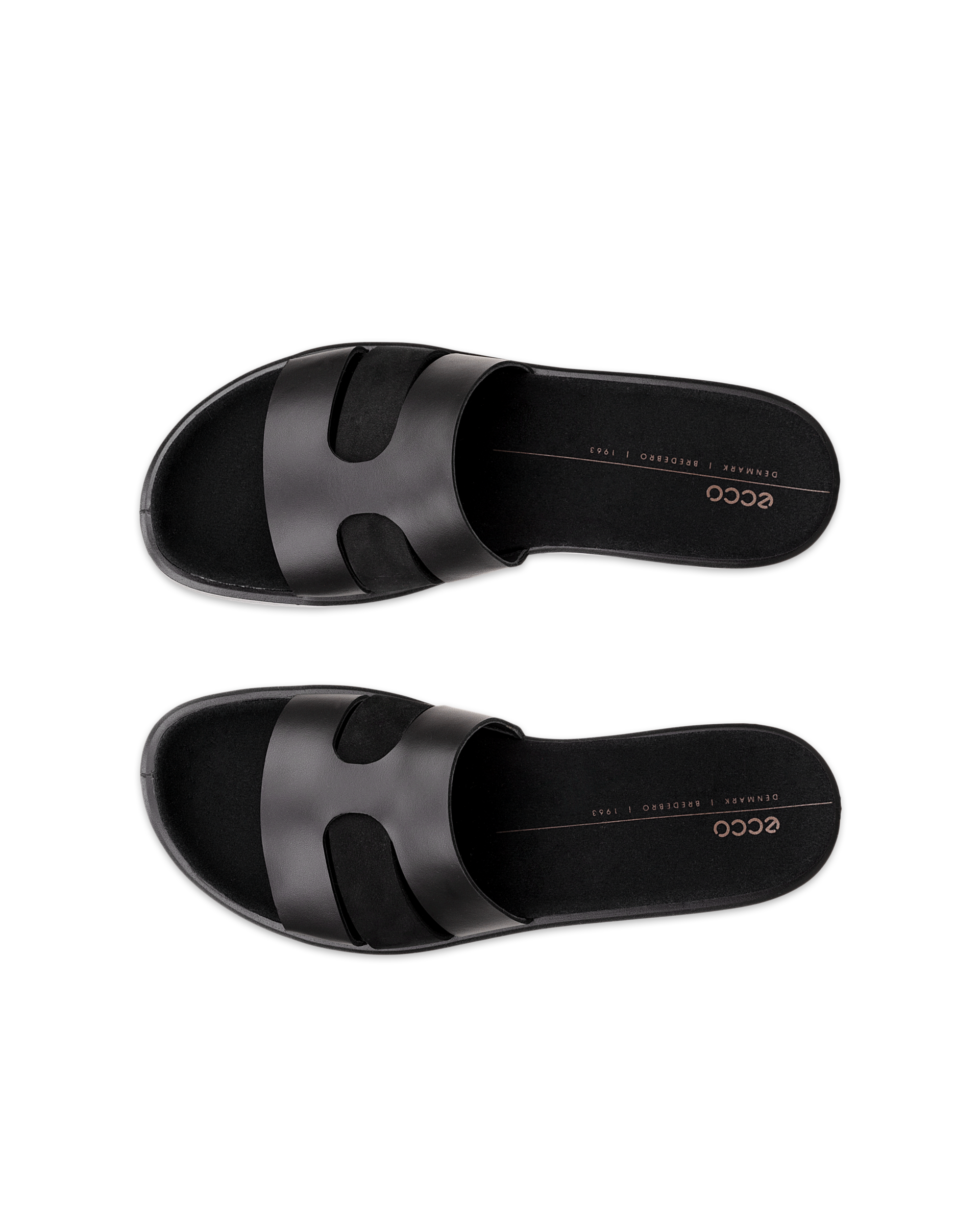 ECCO Flowt Low Upper ウィメンズ レザーサンダル - ブラック - Top left pair