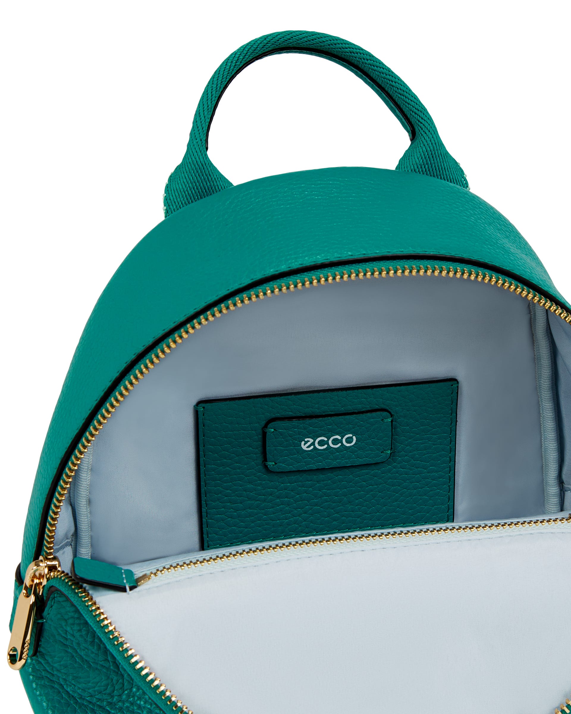 ECCO Round Pack Small Pebbled レザーバックパック | グリーン