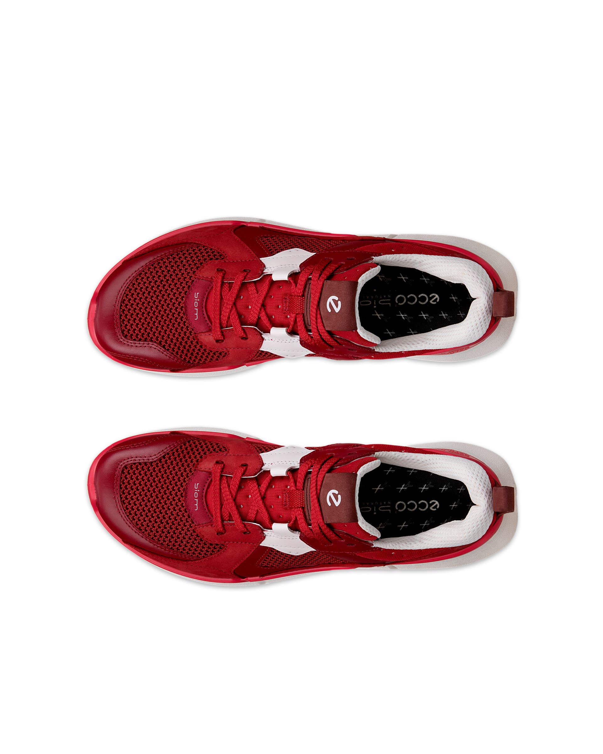 ECCO® Biom 2.0 Damen Sneaker aus Leder & Textil - Rot - Top left pair