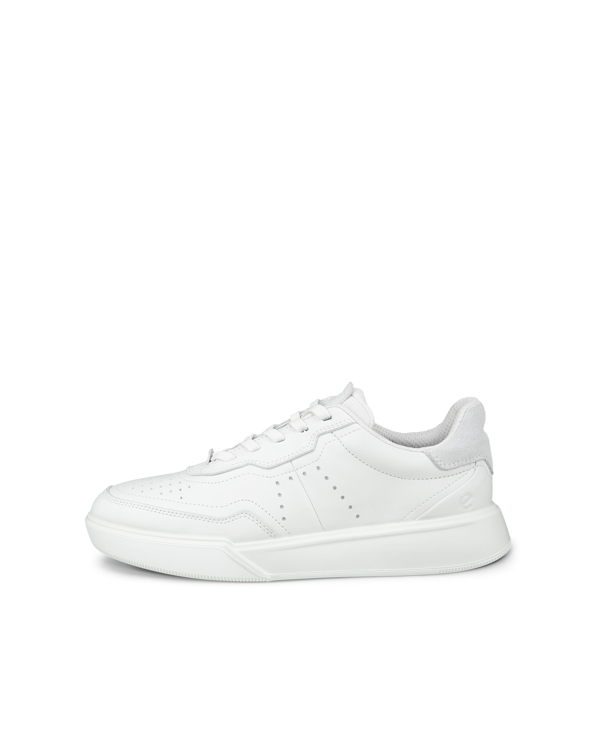 Women's ECCO® Street Court Leather Trainer - White - Outside