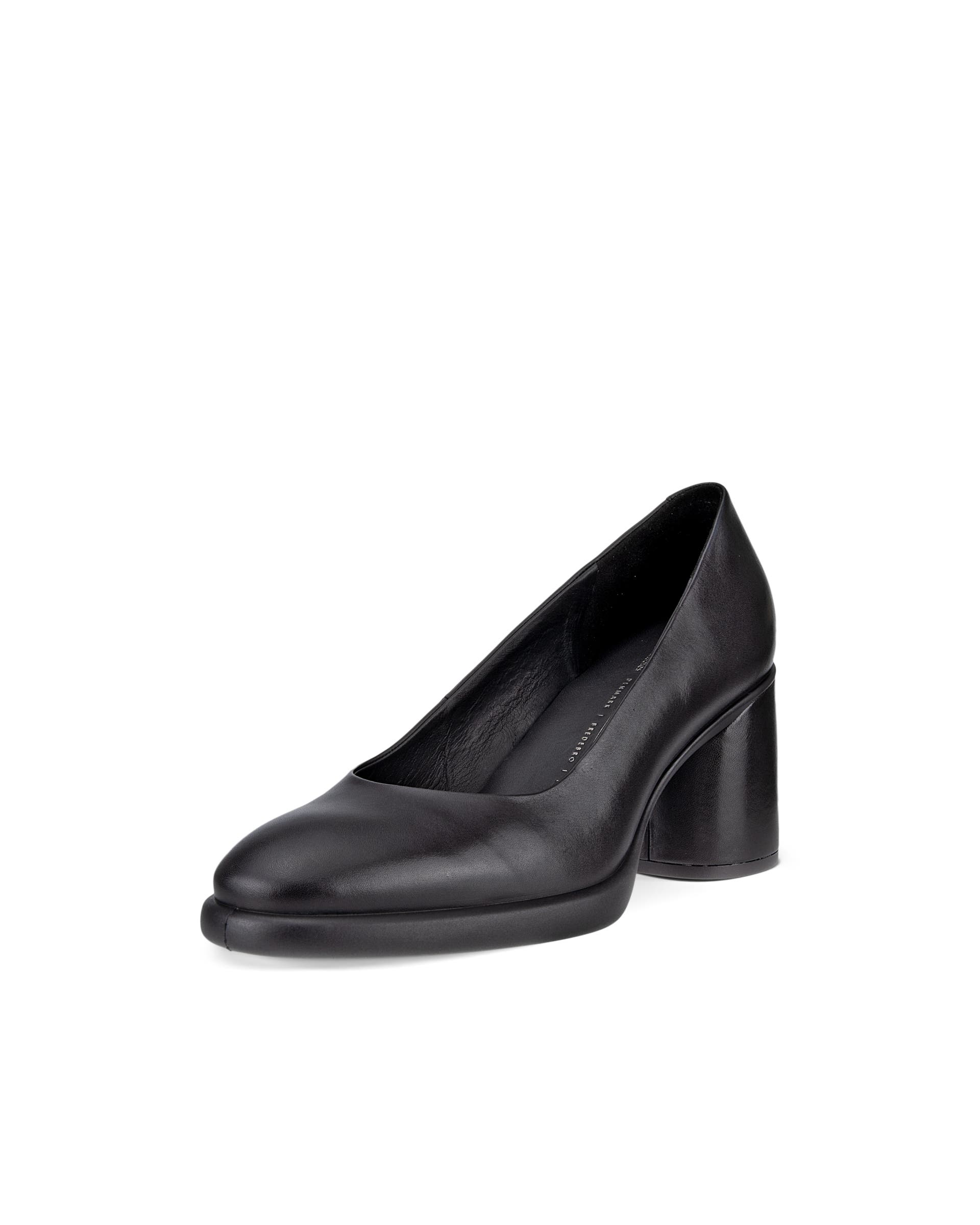ECCO® Sculpted LX 35 escarpins en cuir à talon carré pour femme - Noir - Main