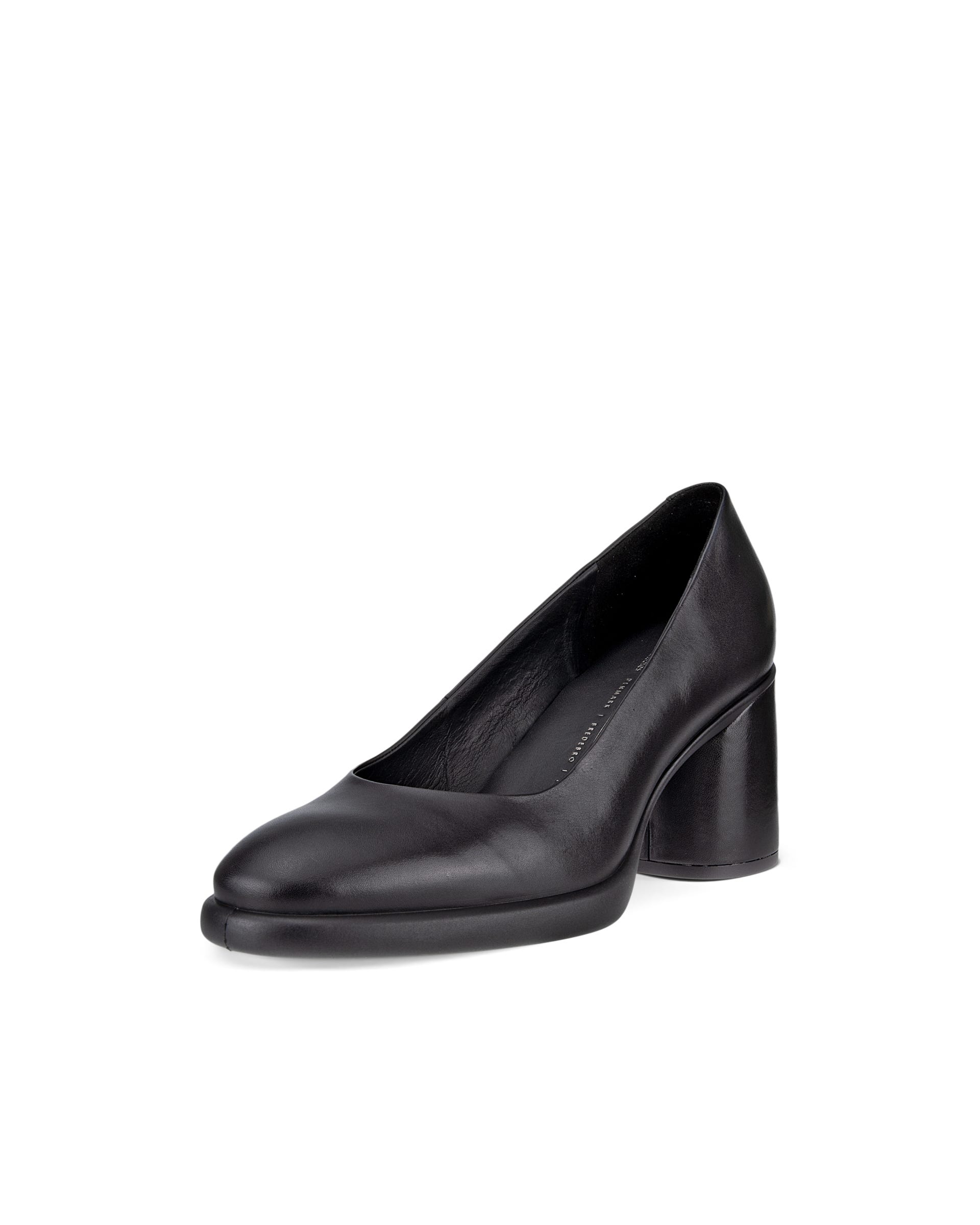 ECCO® Sculpted LX 35 escarpins en cuir à talon carré pour femme - Noir - Main