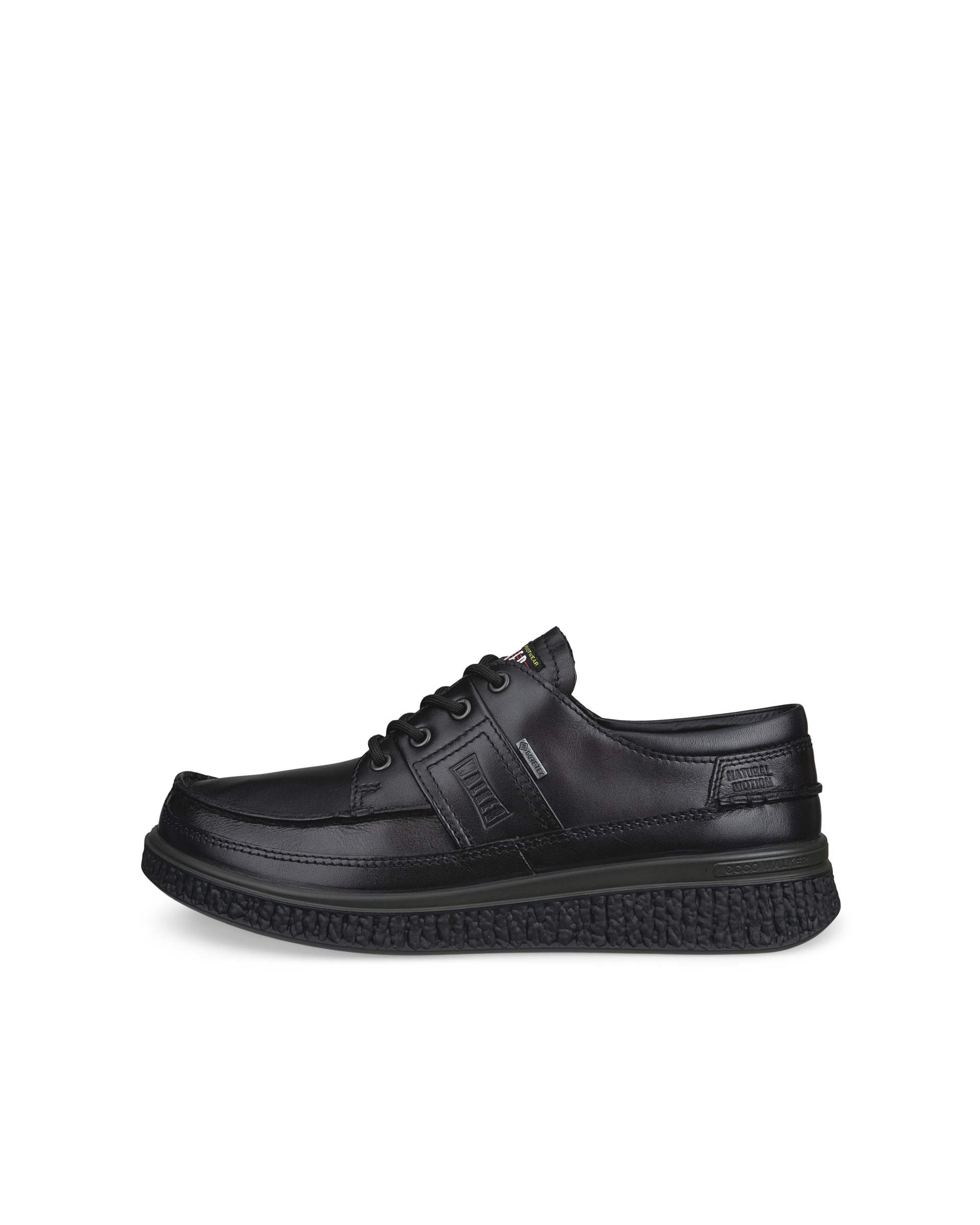 ECCO WALKER 3.0 - Men's Leather Gore-Tex Moc-Toe Shoe - Black - 45- Gore-Tex