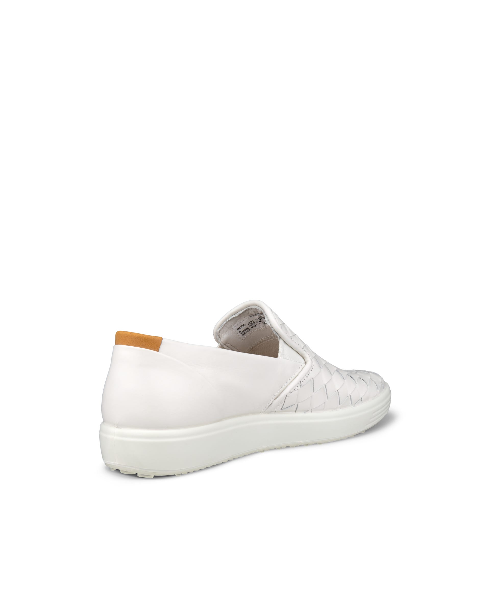 Women's ECCO® Soft 7 Woven Leather Slip-On | White