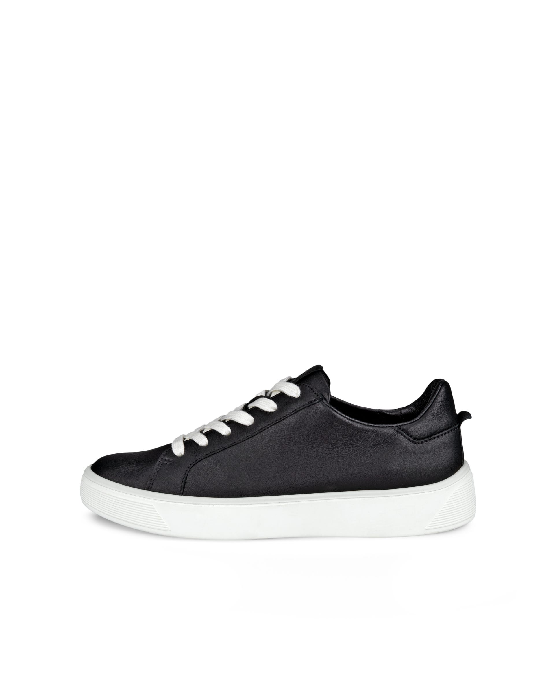ECCO® Street Tray Dames leren sneaker - Zwart - Outside